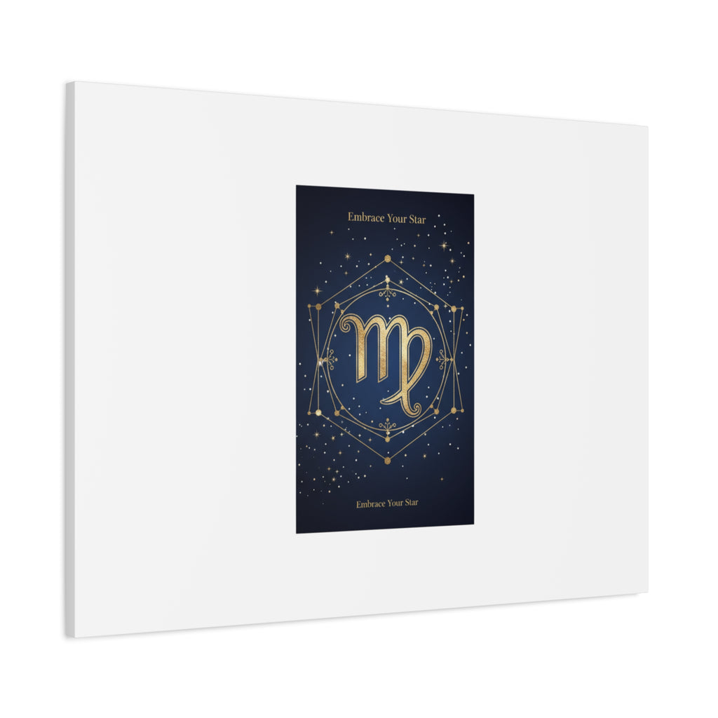Virgo Zodiac Canvas, Astrology Art Print | Celestial Constellation Wall Decor