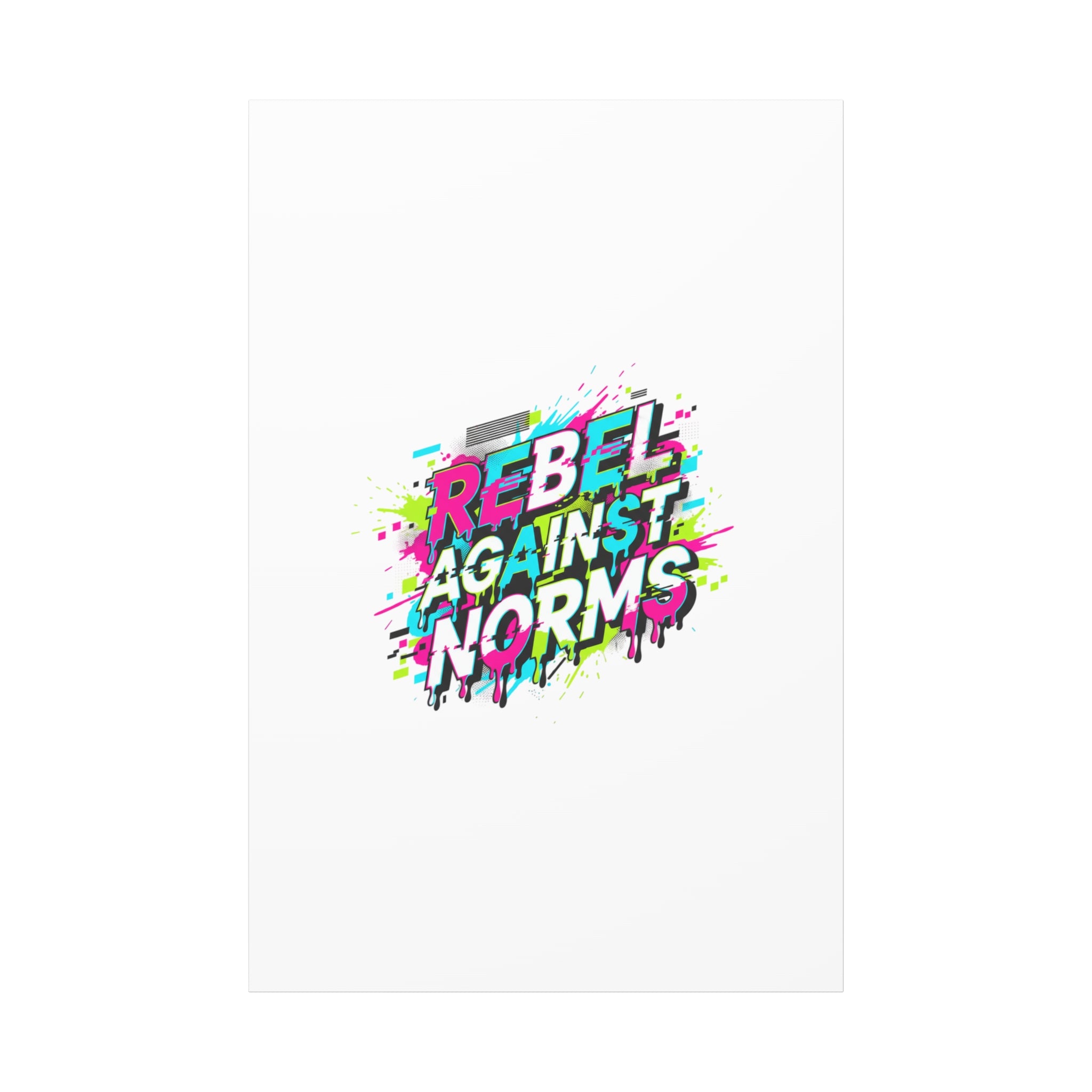 Rebel Against Norms Canvas | anti-aesthetic, glitch font art