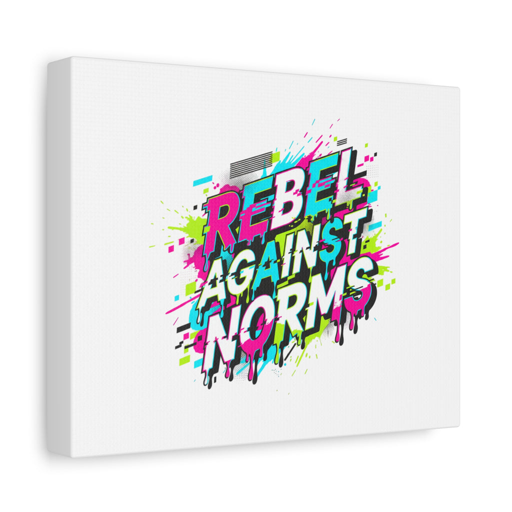 Rebel Against Norms Canvas | anti-aesthetic, glitch font art