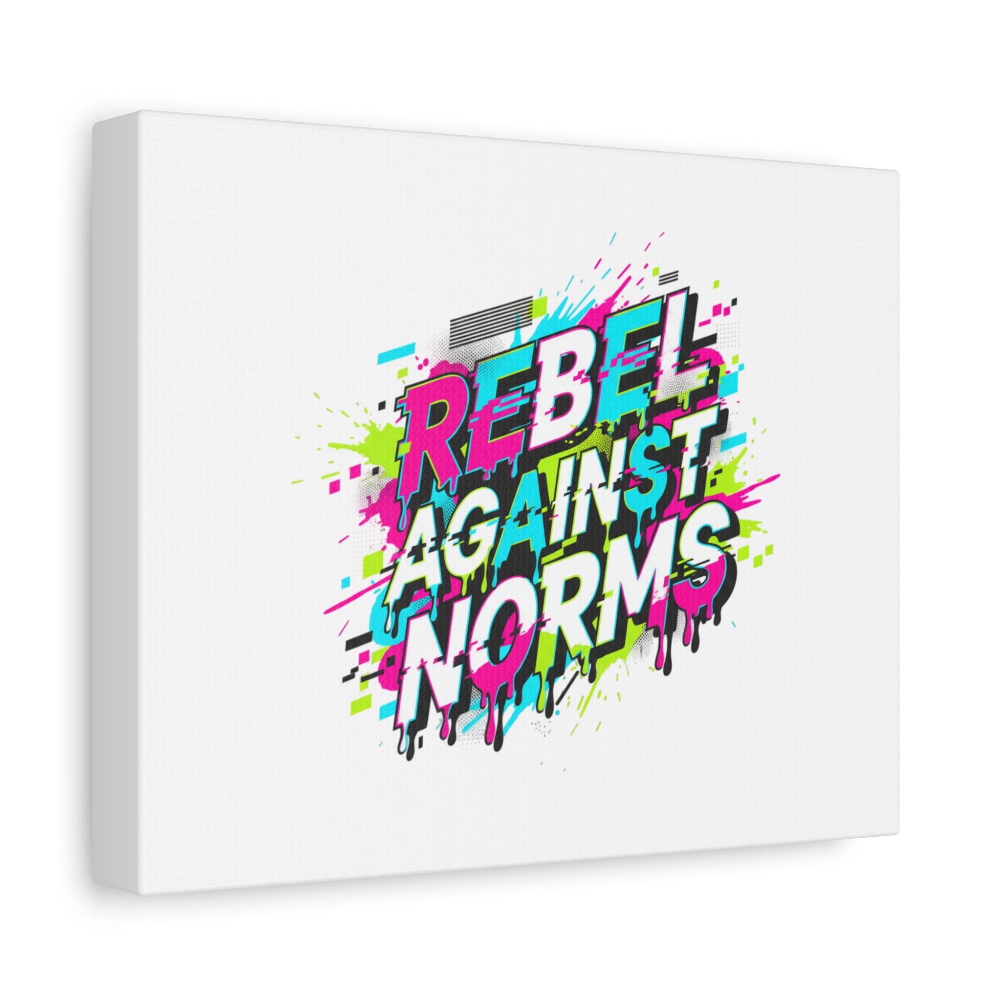 Rebel Against Norms Canvas | anti-aesthetic, glitch font art