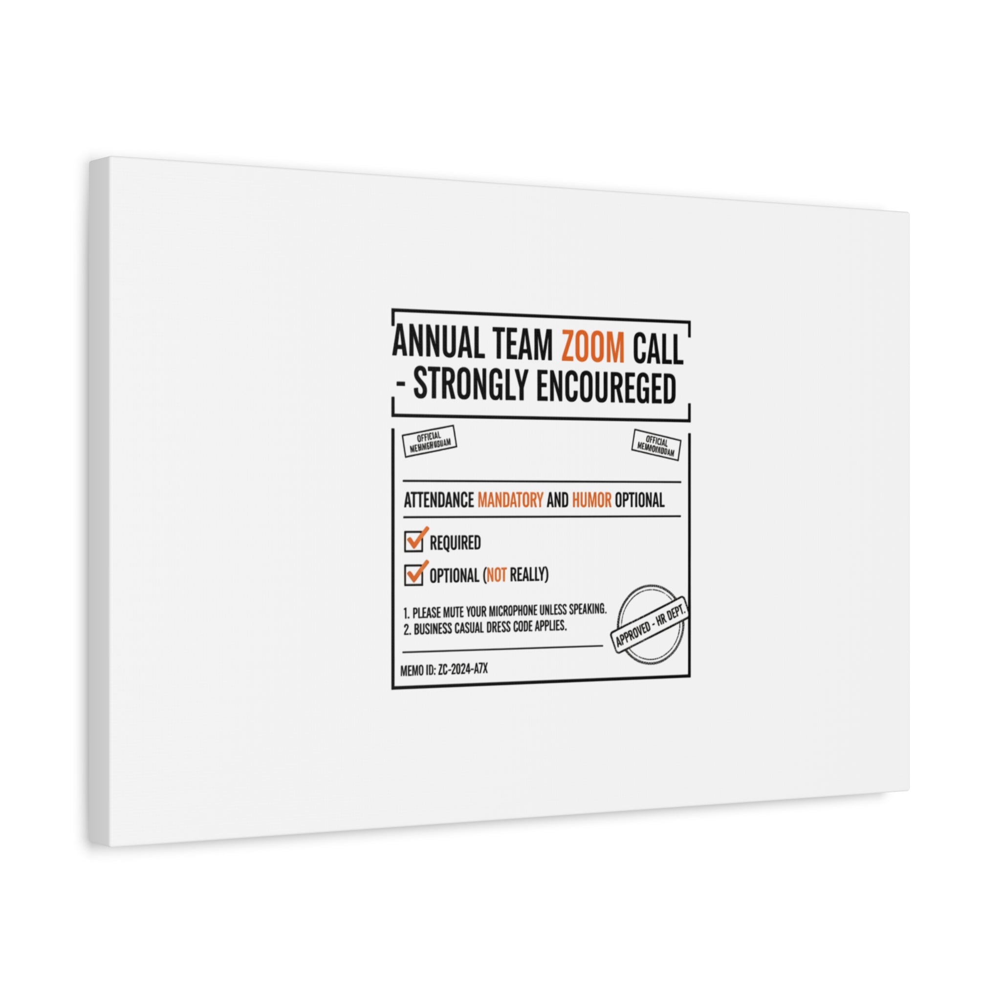 Office Sign Parody Canvas, Workplace Humor Notice Typography | Desk Wall Art