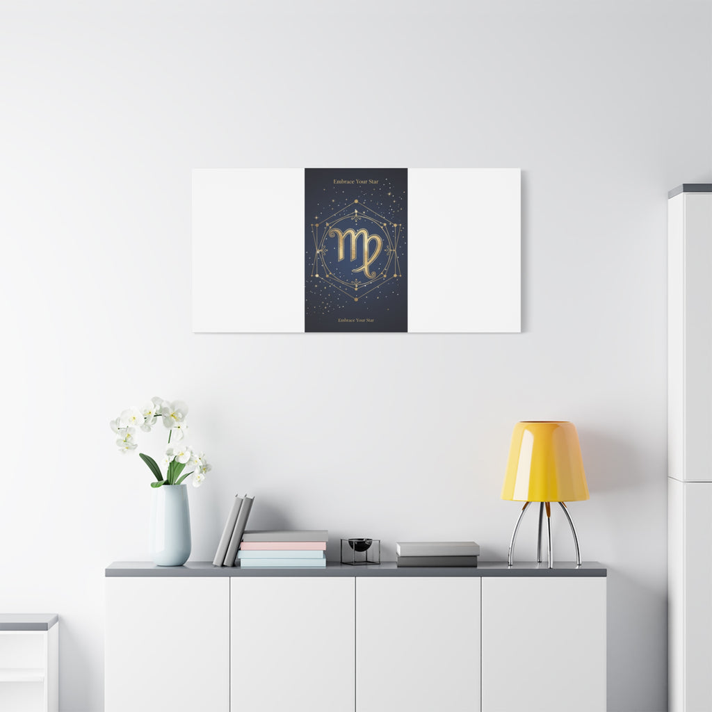Virgo Zodiac Canvas, Astrology Art Print | Celestial Constellation Wall Decor