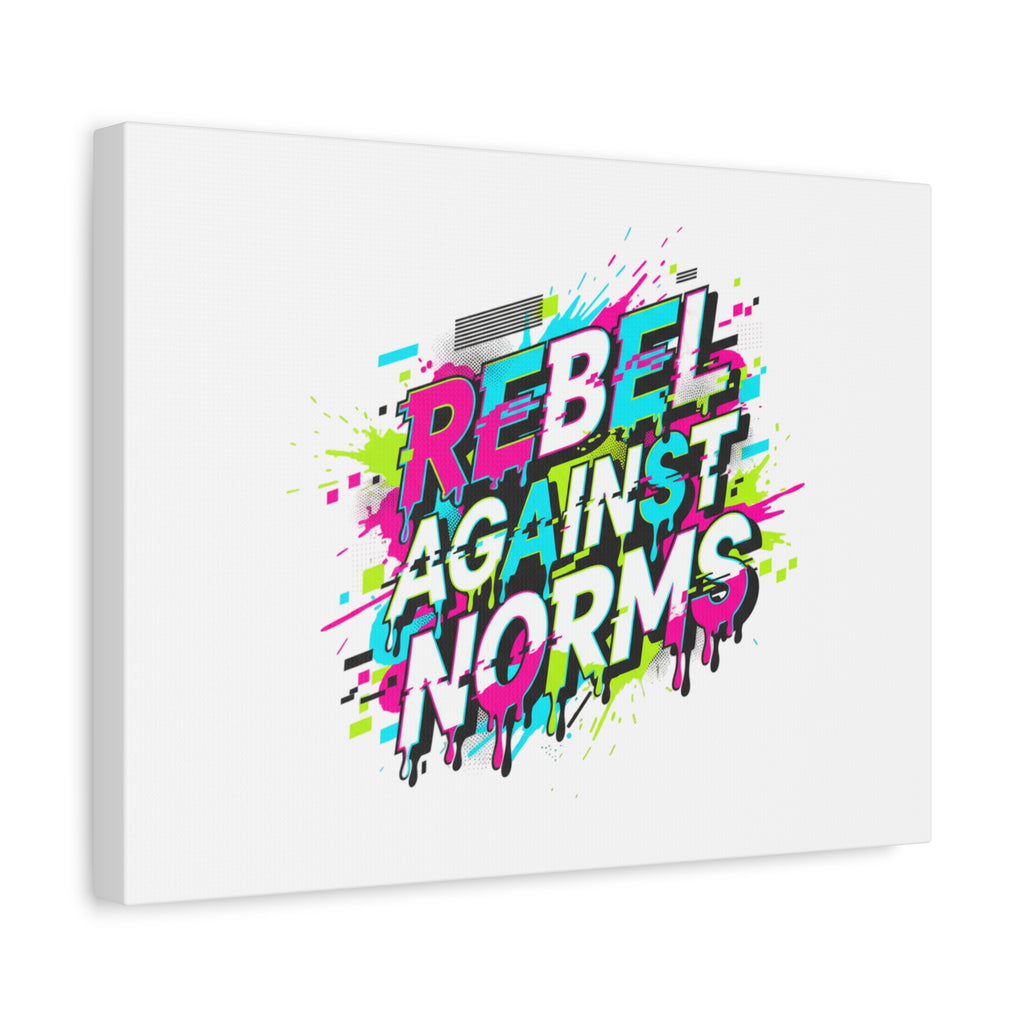 Rebel Against Norms Canvas | anti-aesthetic, glitch font art