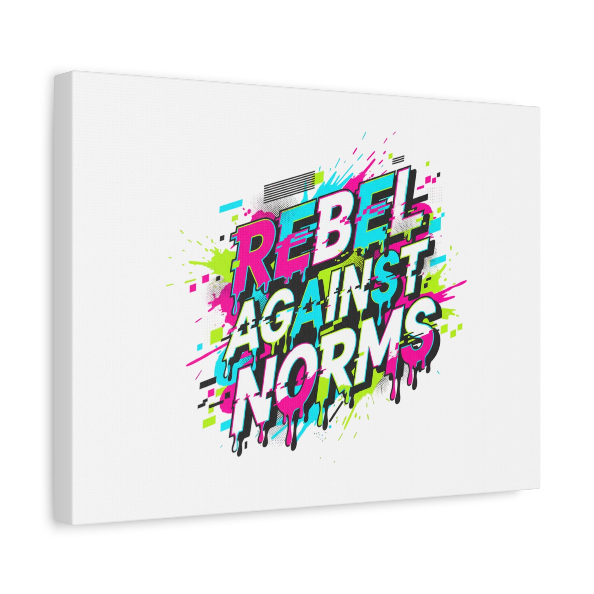 Rebel Against Norms Canvas | anti-aesthetic, glitch font art