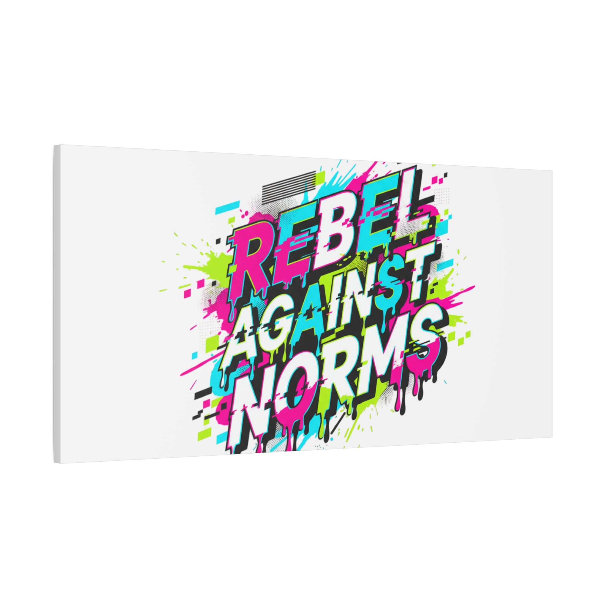Rebel Against Norms Canvas | anti-aesthetic, glitch font art