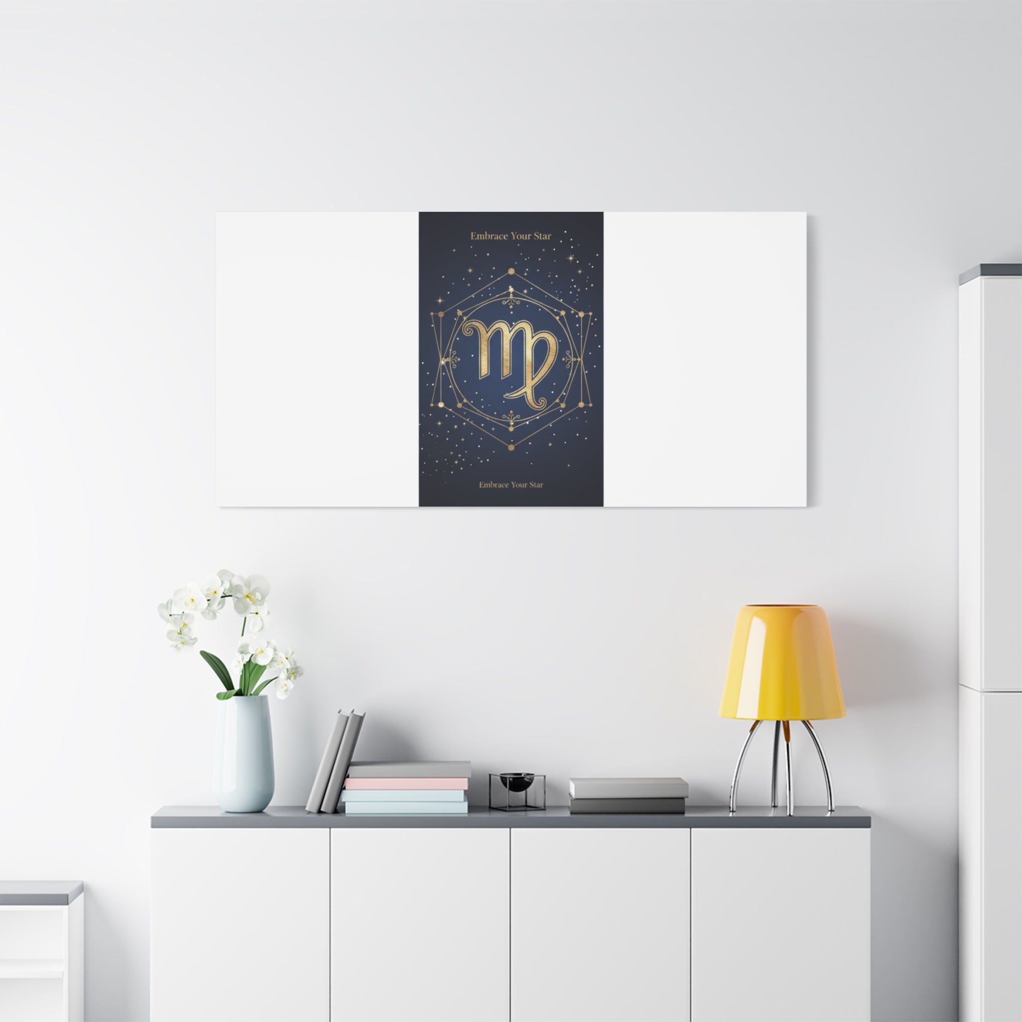Virgo Zodiac Canvas, Astrology Art Print | Celestial Constellation Wall Decor