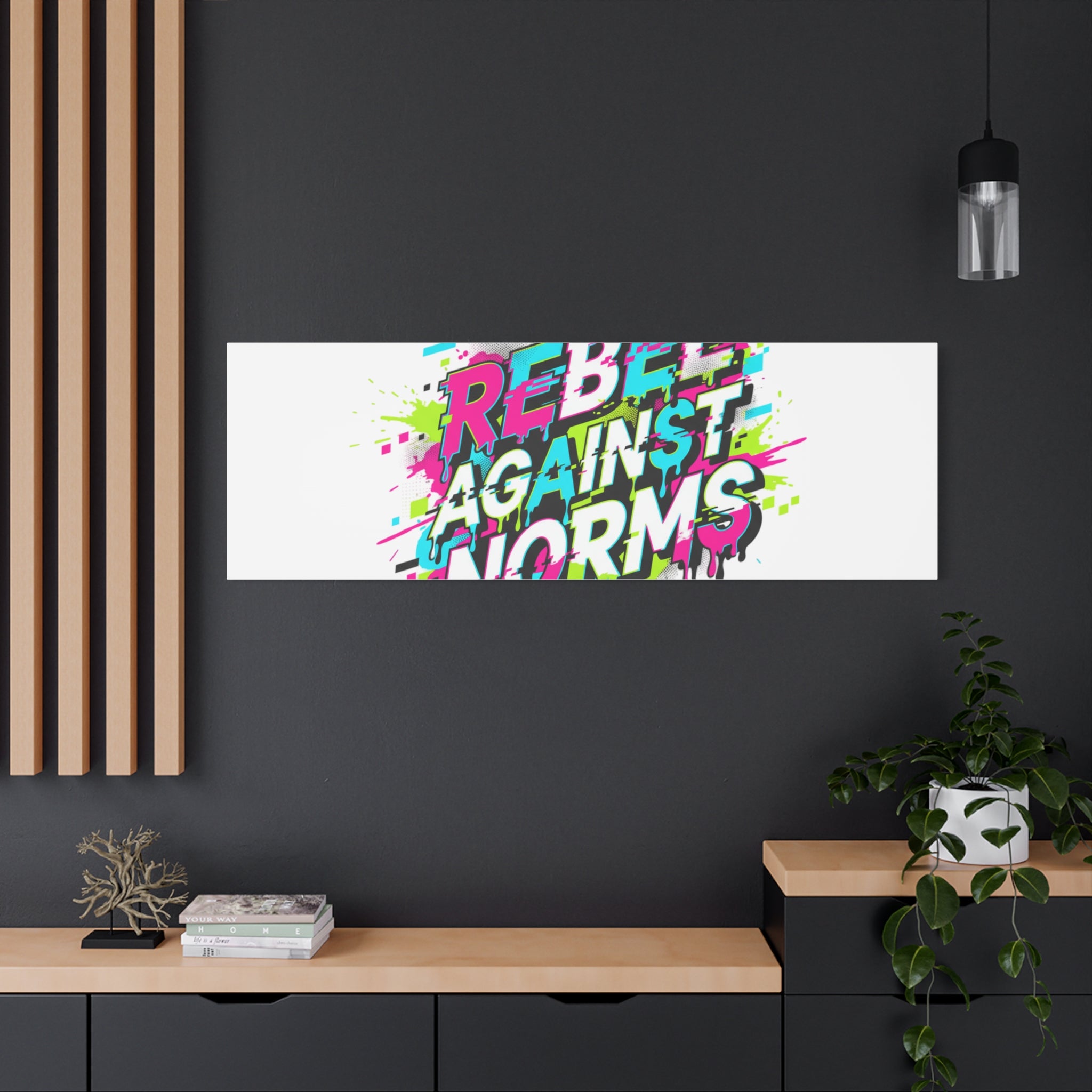 Rebel Against Norms Canvas | anti-aesthetic, glitch font art