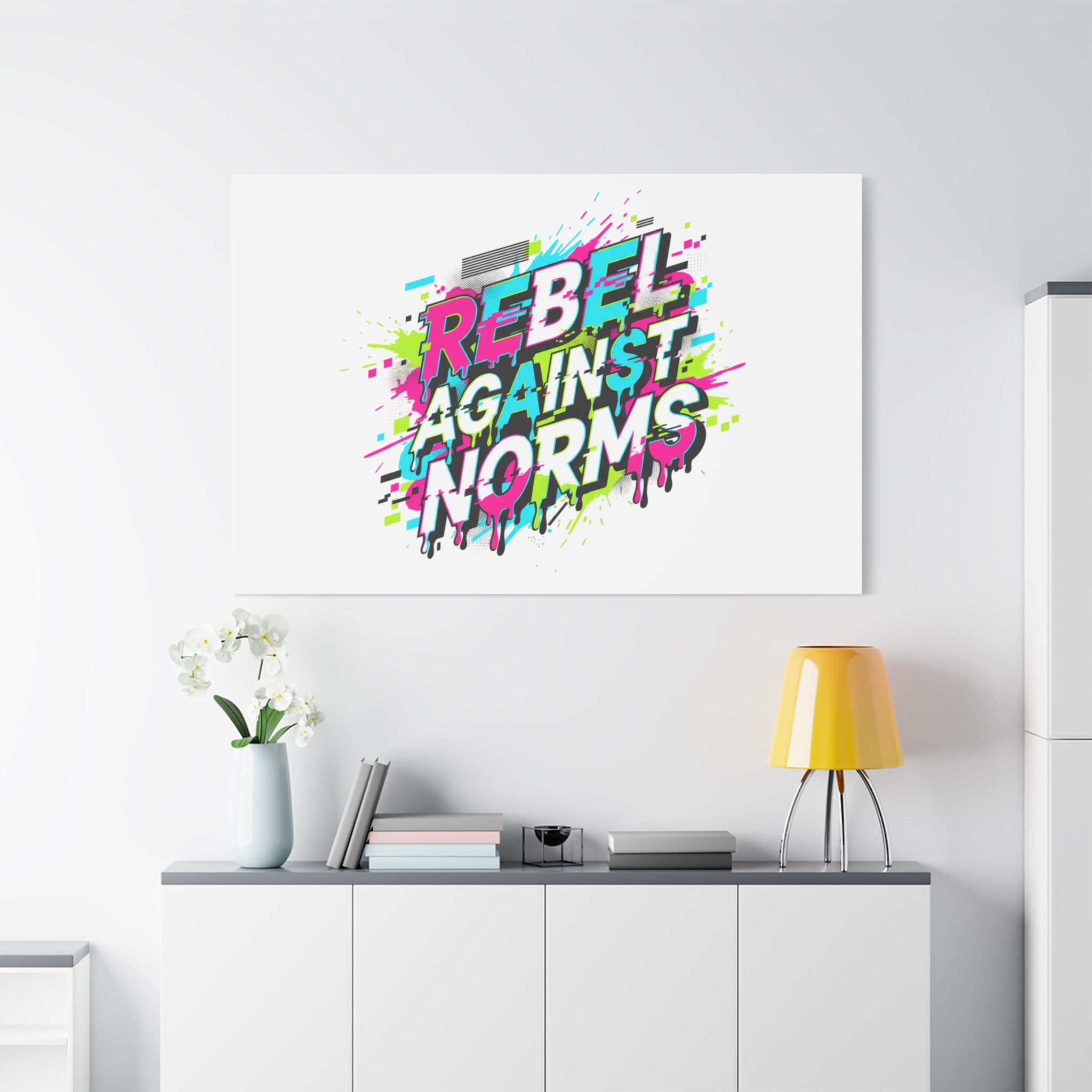 Rebel Against Norms Canvas | anti-aesthetic, glitch font art
