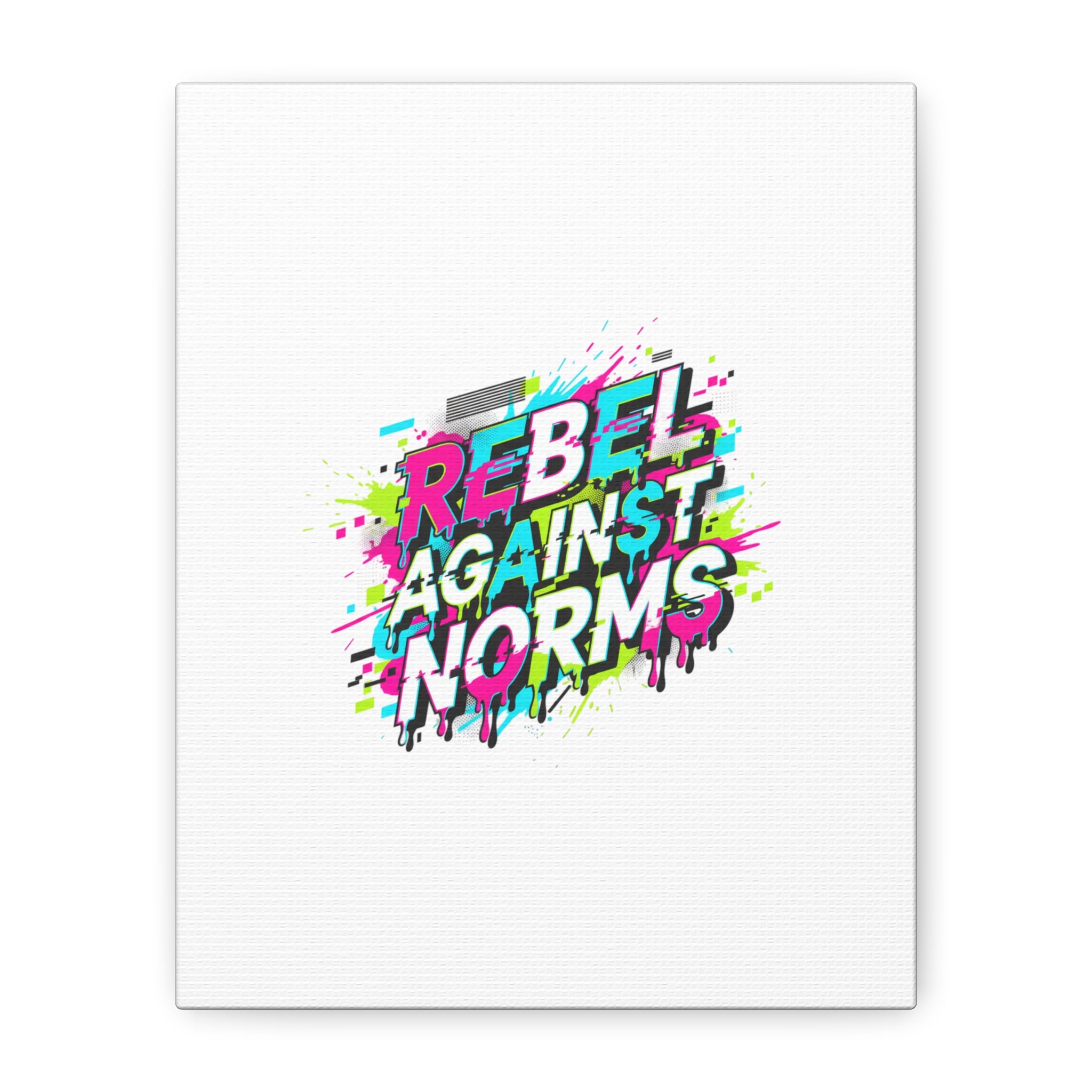 Rebel Against Norms Canvas | anti-aesthetic, glitch font art