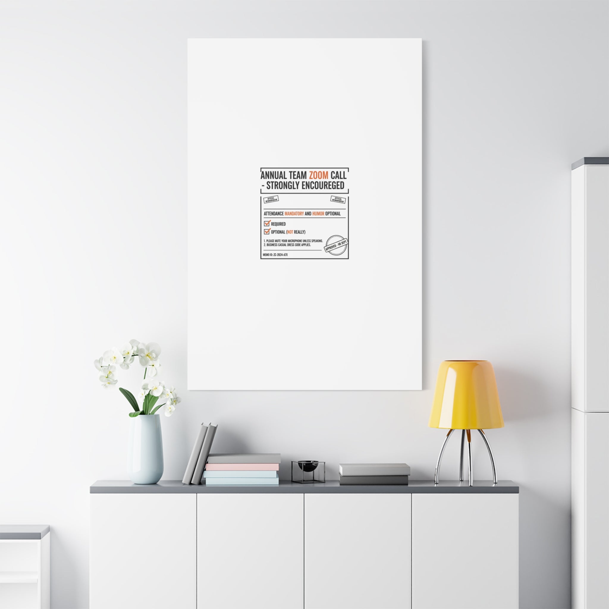 Office Sign Parody Canvas, Workplace Humor Notice Typography | Desk Wall Art