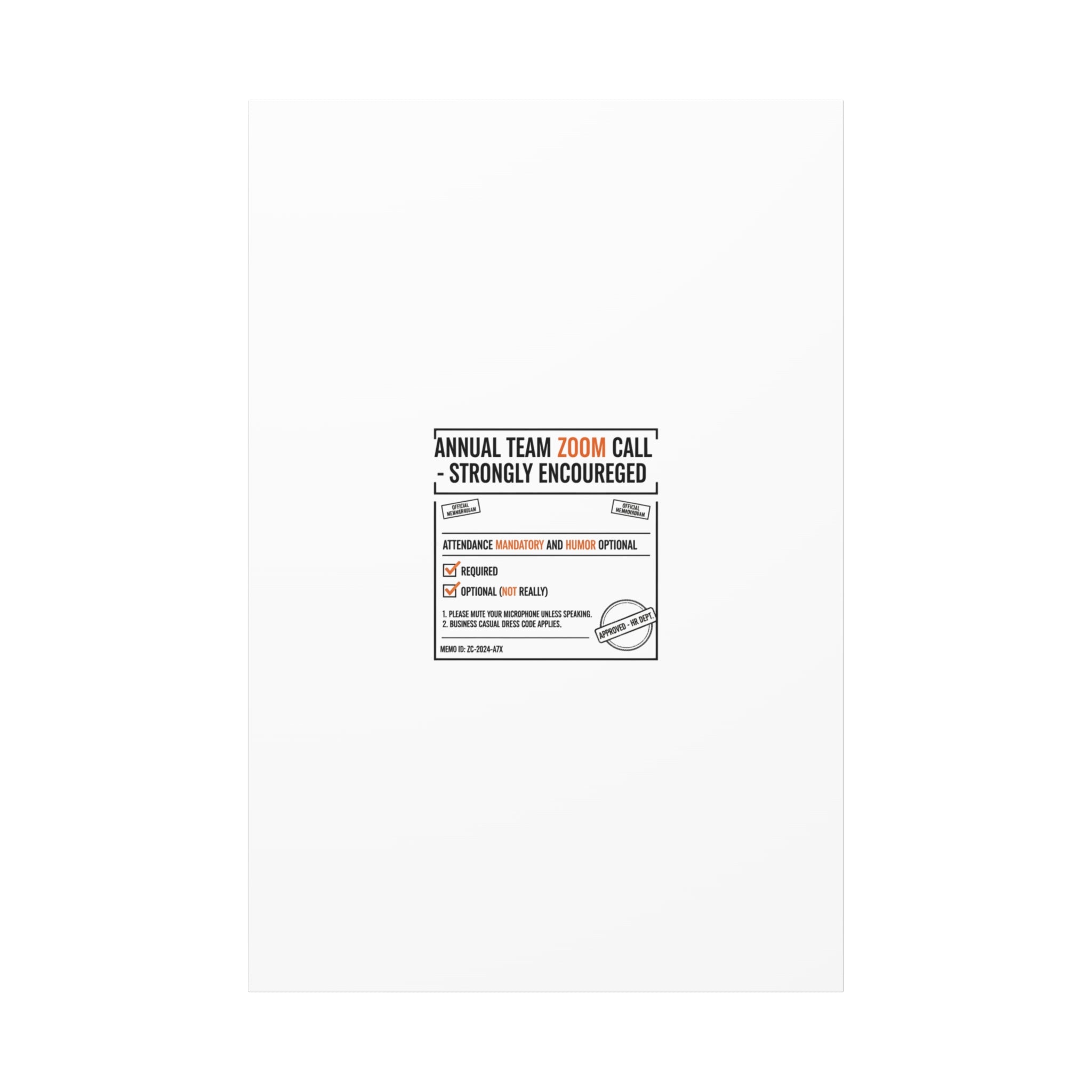 Office Sign Parody Canvas, Workplace Humor Notice Typography | Desk Wall Art