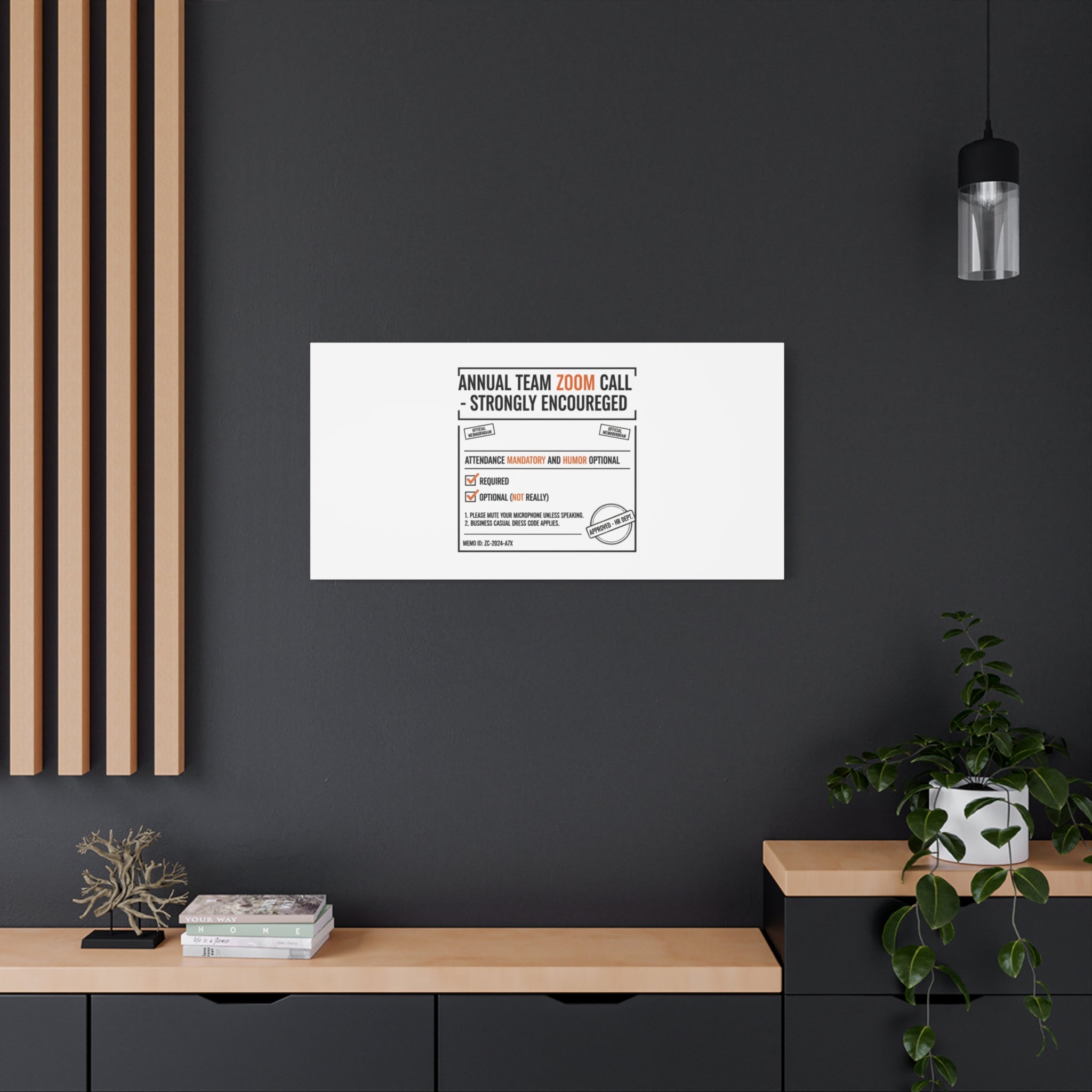 Office Sign Parody Canvas, Workplace Humor Notice Typography | Desk Wall Art
