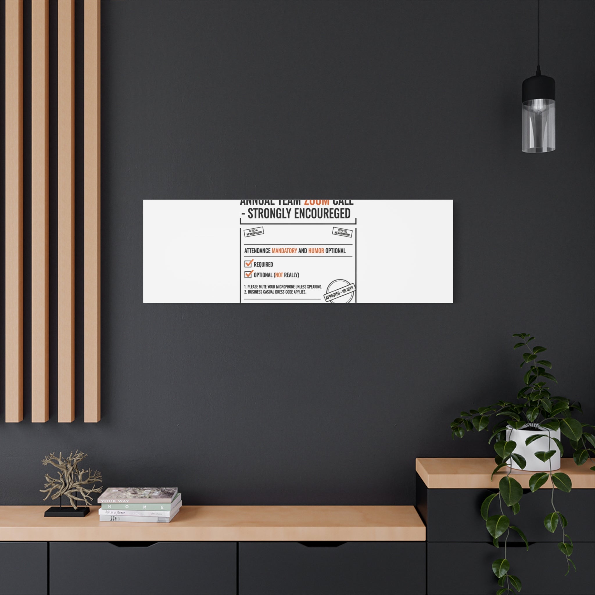 Office Sign Parody Canvas, Workplace Humor Notice Typography | Desk Wall Art
