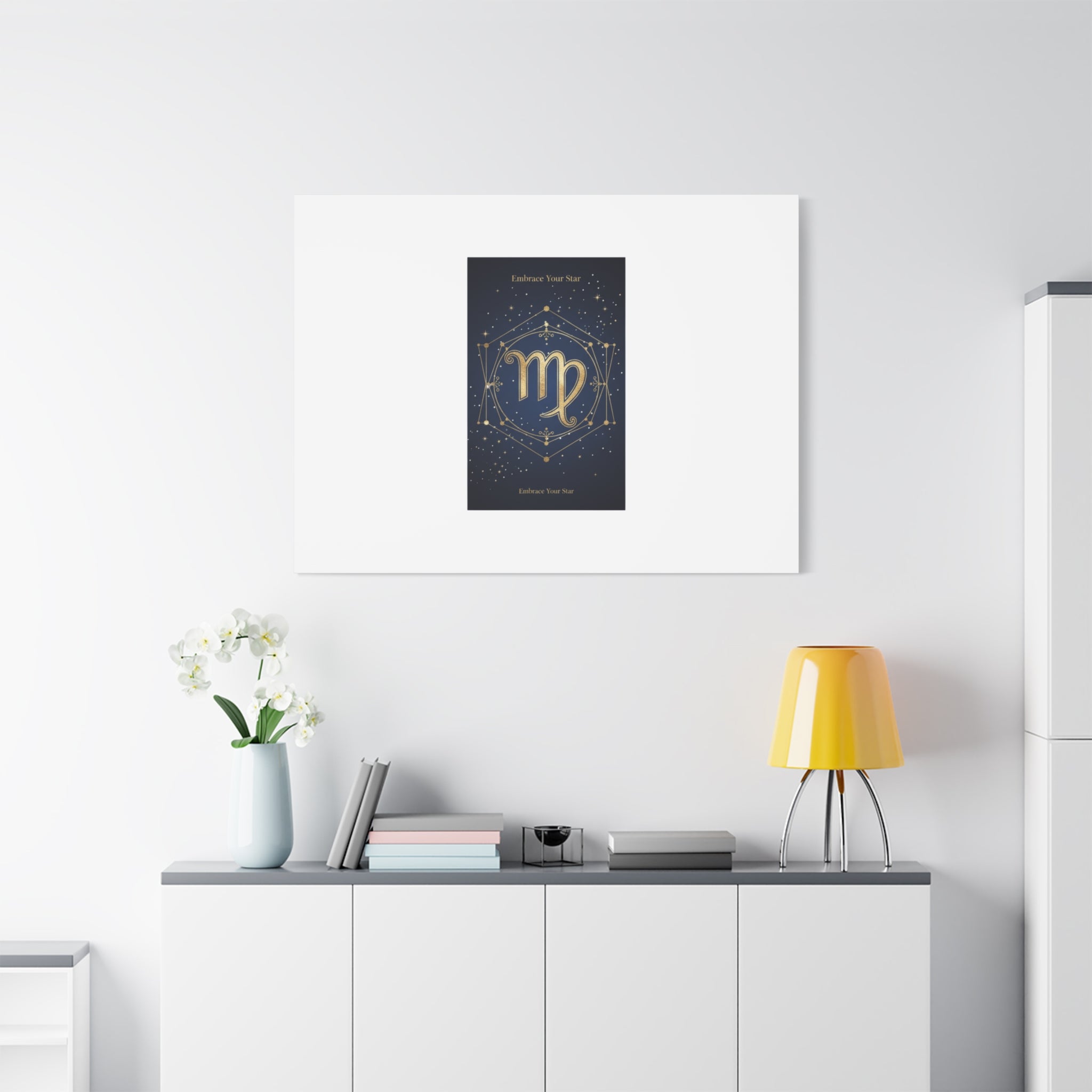 Virgo Zodiac Canvas, Astrology Art Print | Celestial Constellation Wall Decor