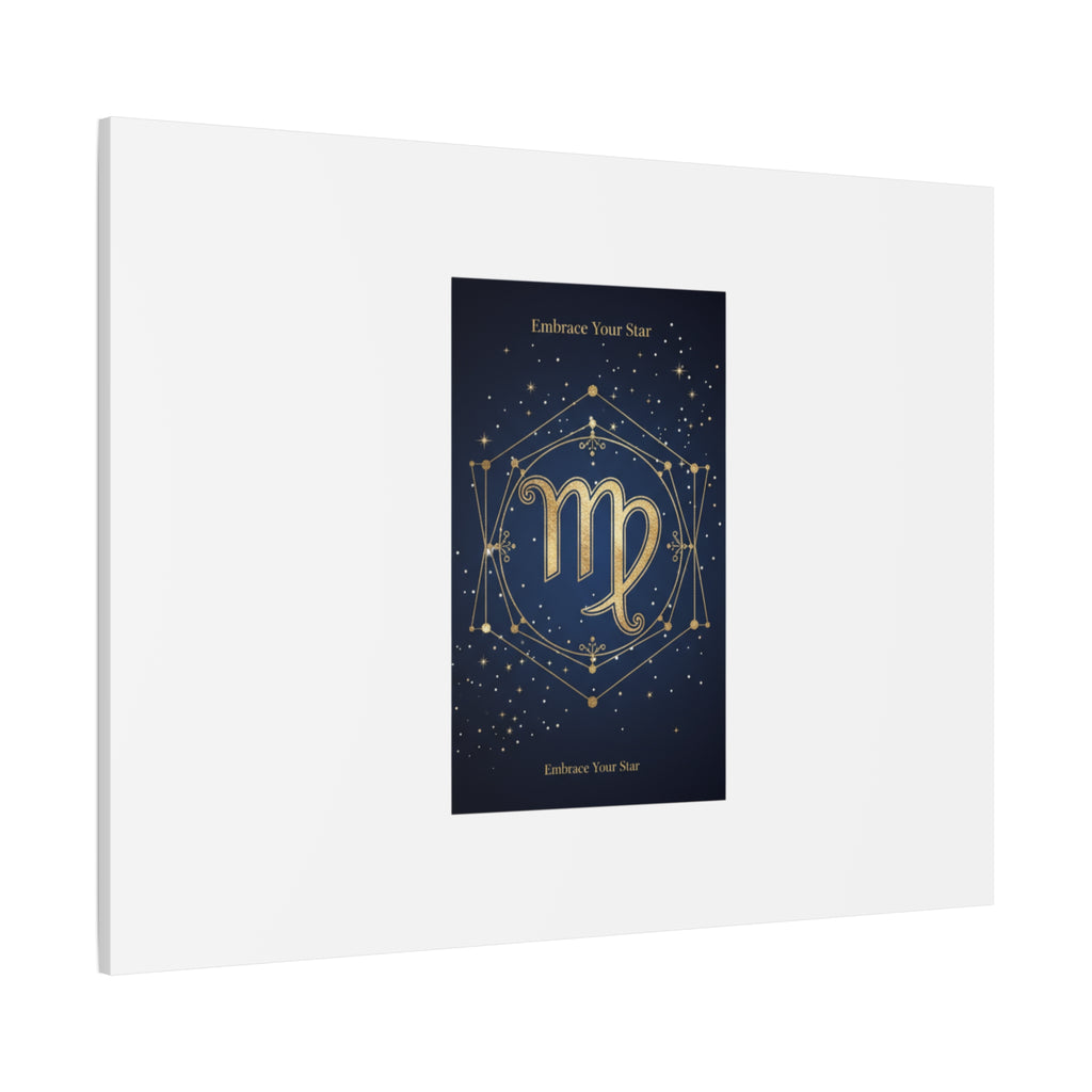 Virgo Zodiac Canvas, Astrology Art Print | Celestial Constellation Wall Decor