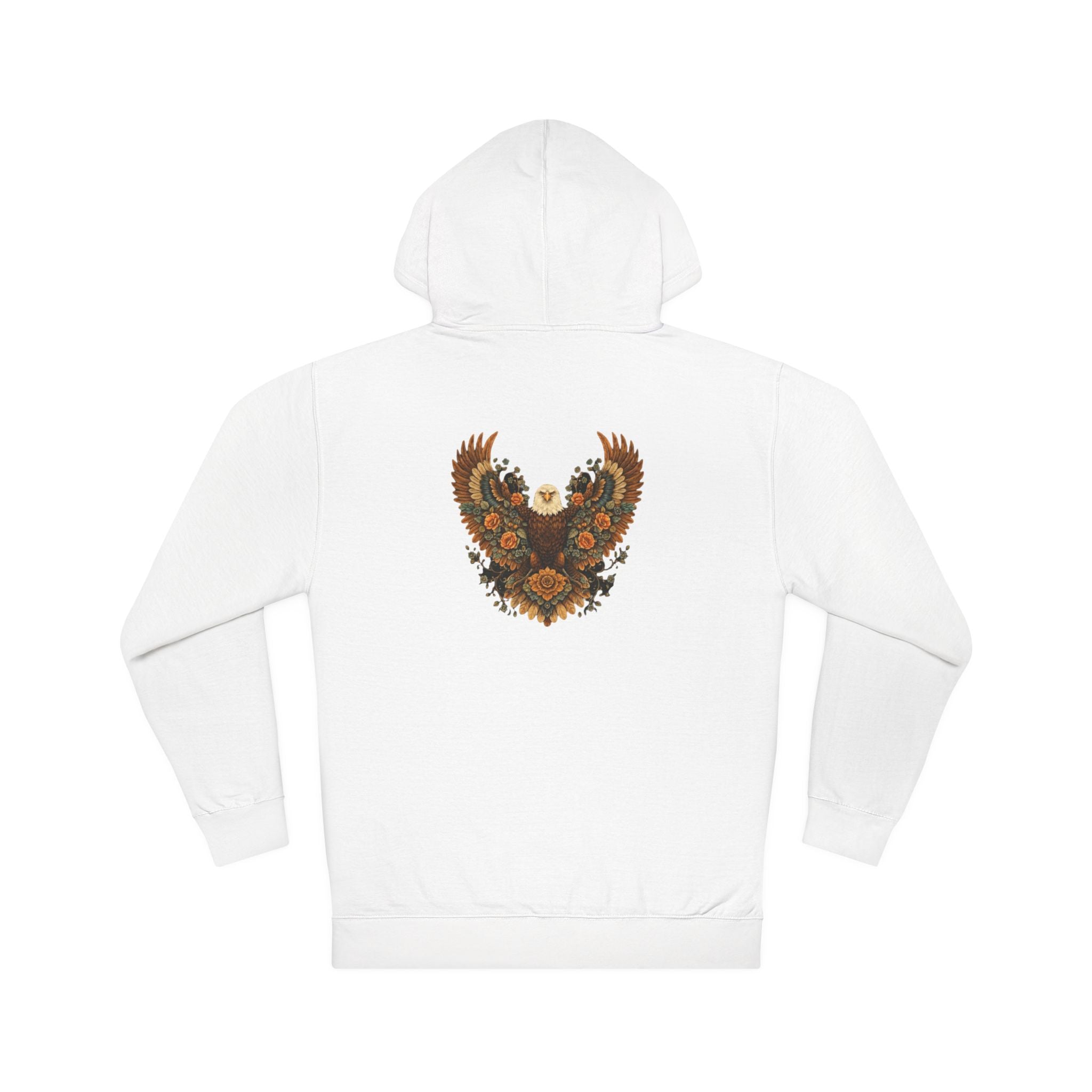 Floral Eagle Hoodie — Rustic Sunflower Wing Graphic Sweatshirt