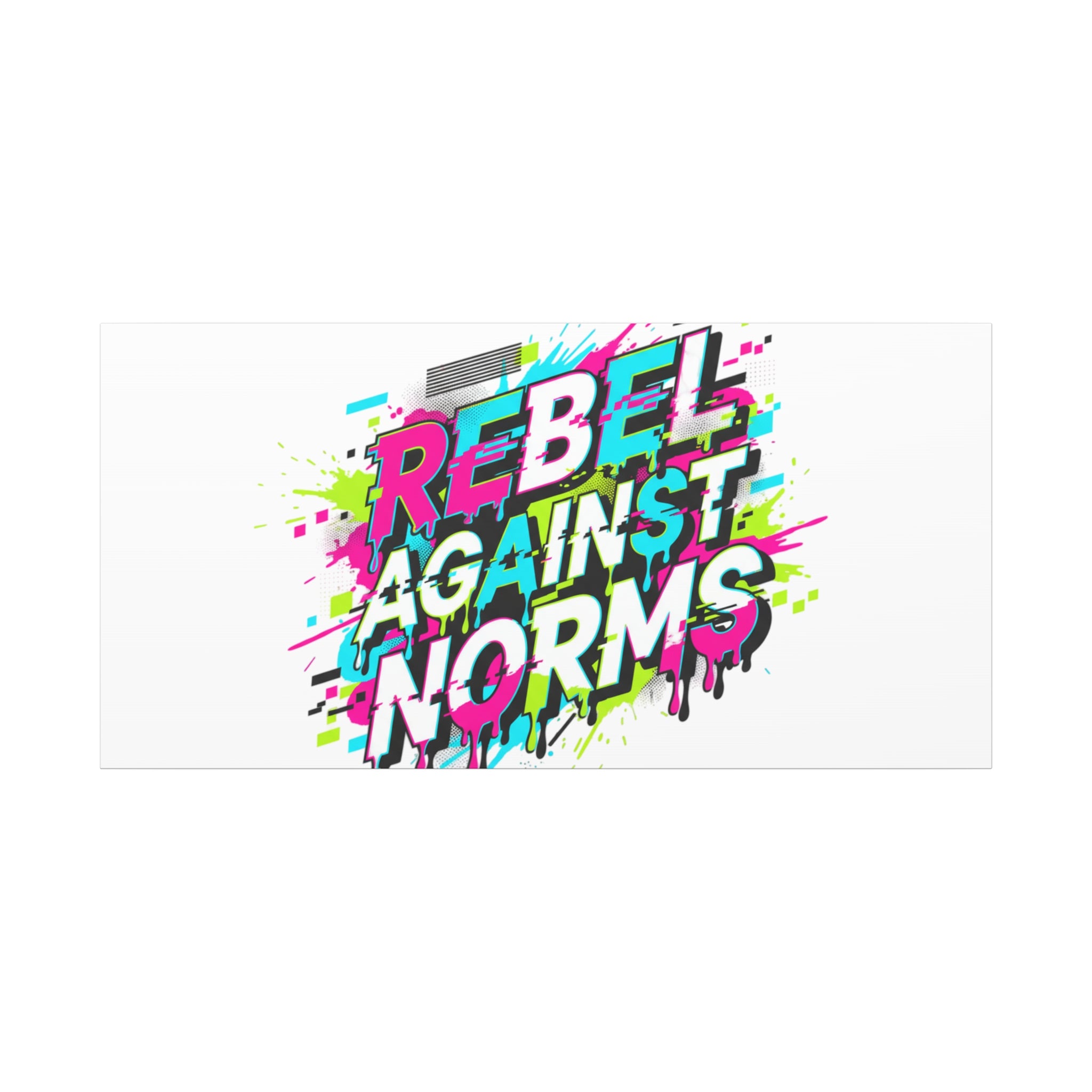 Rebel Against Norms Canvas | anti-aesthetic, glitch font art
