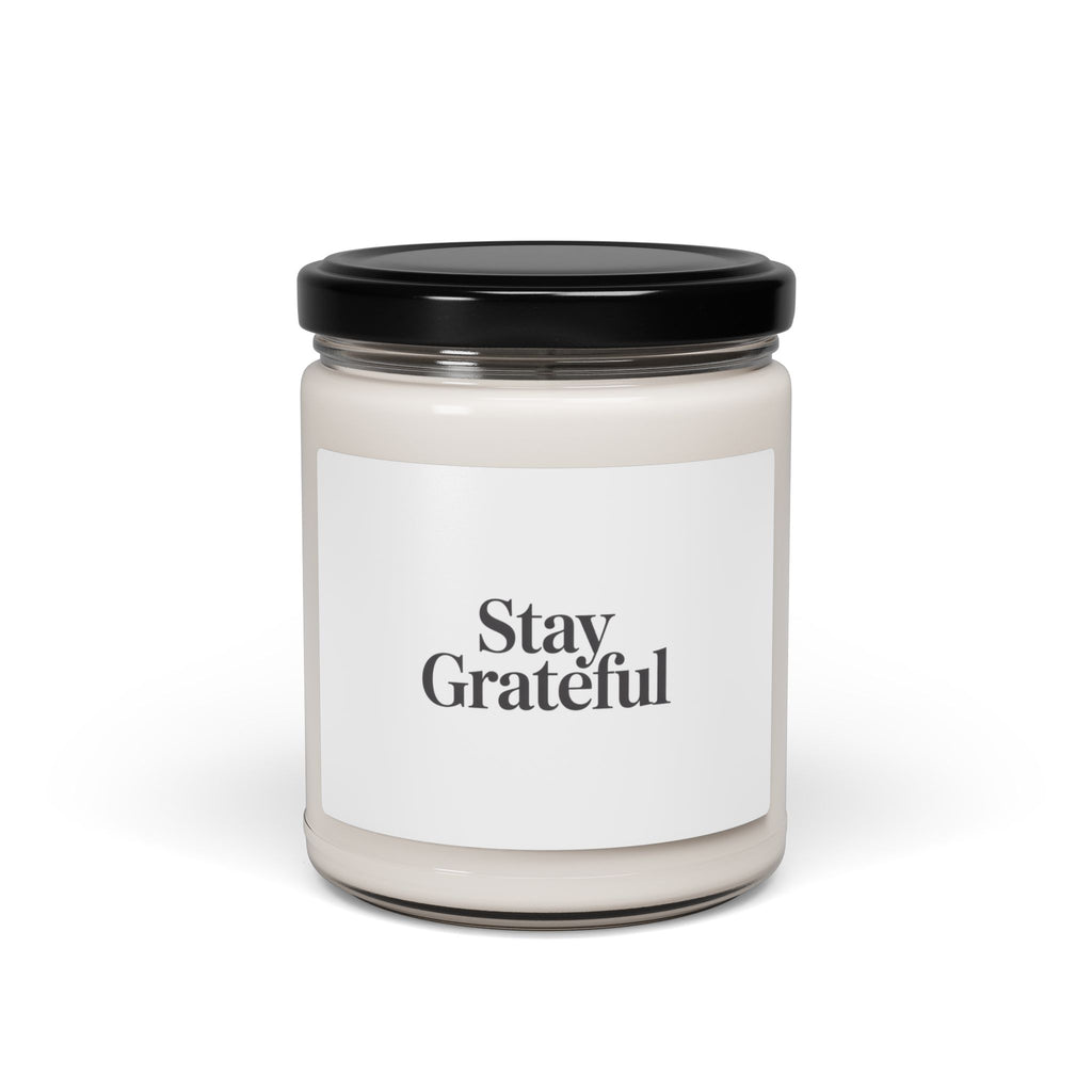 Stay Grateful Candle | Scented Soy Candle, Minimal Serif Typography