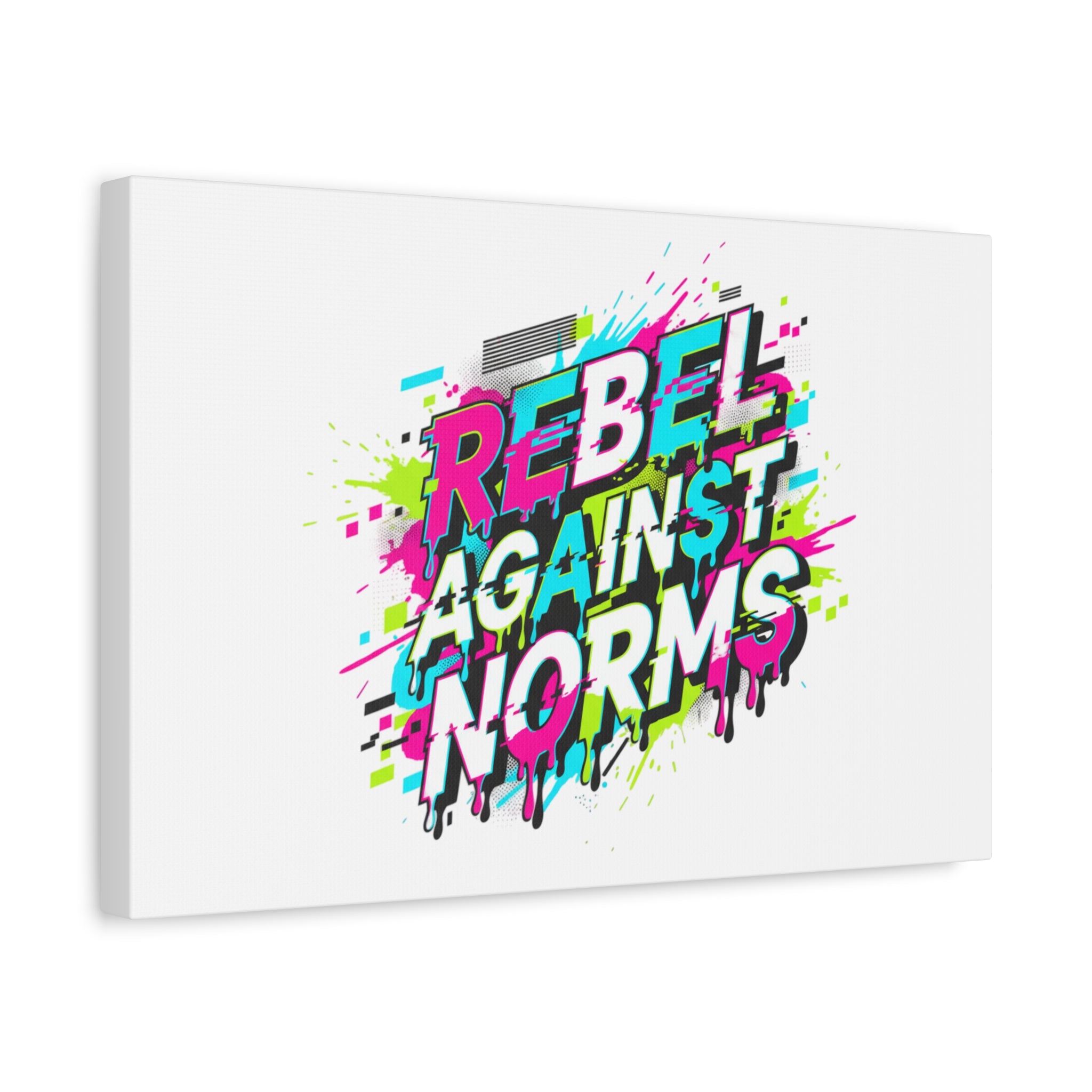 Rebel Against Norms Canvas | anti-aesthetic, glitch font art