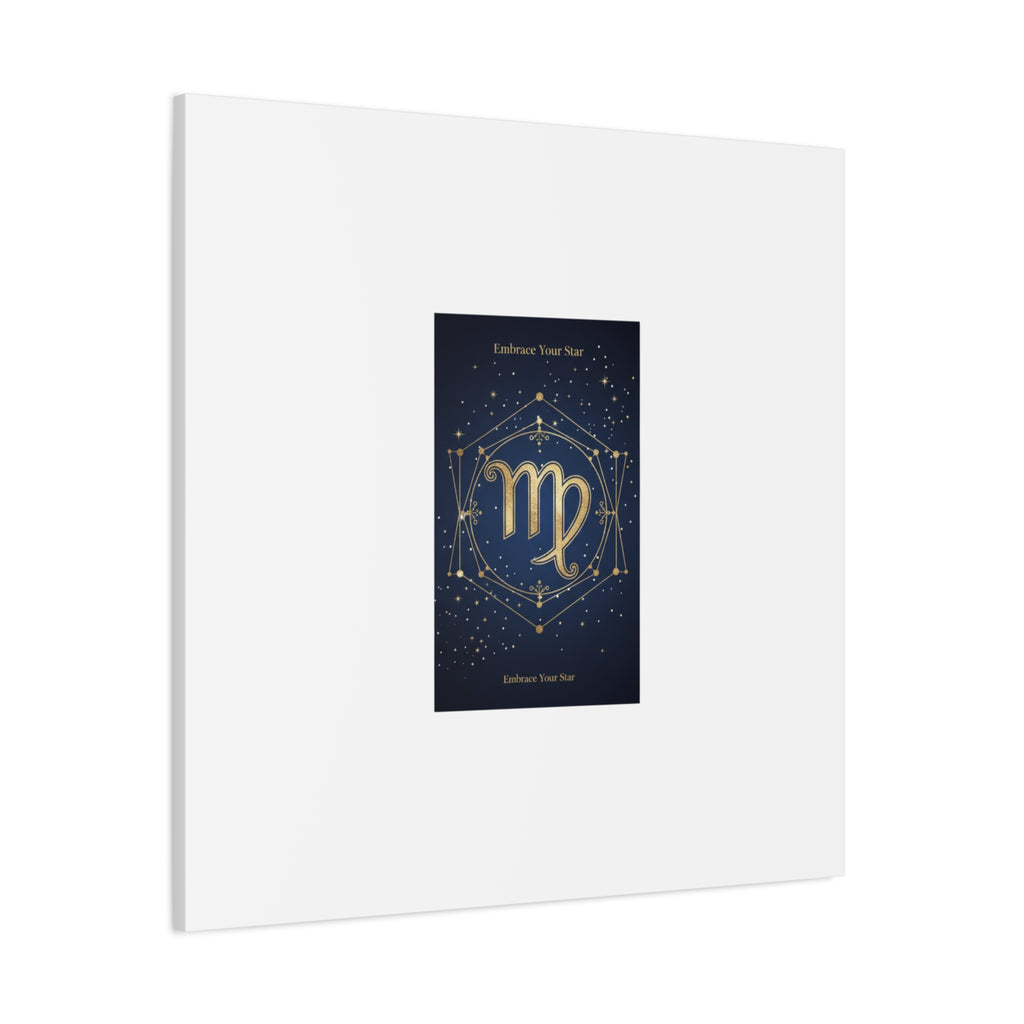 Virgo Zodiac Canvas, Astrology Art Print | Celestial Constellation Wall Decor