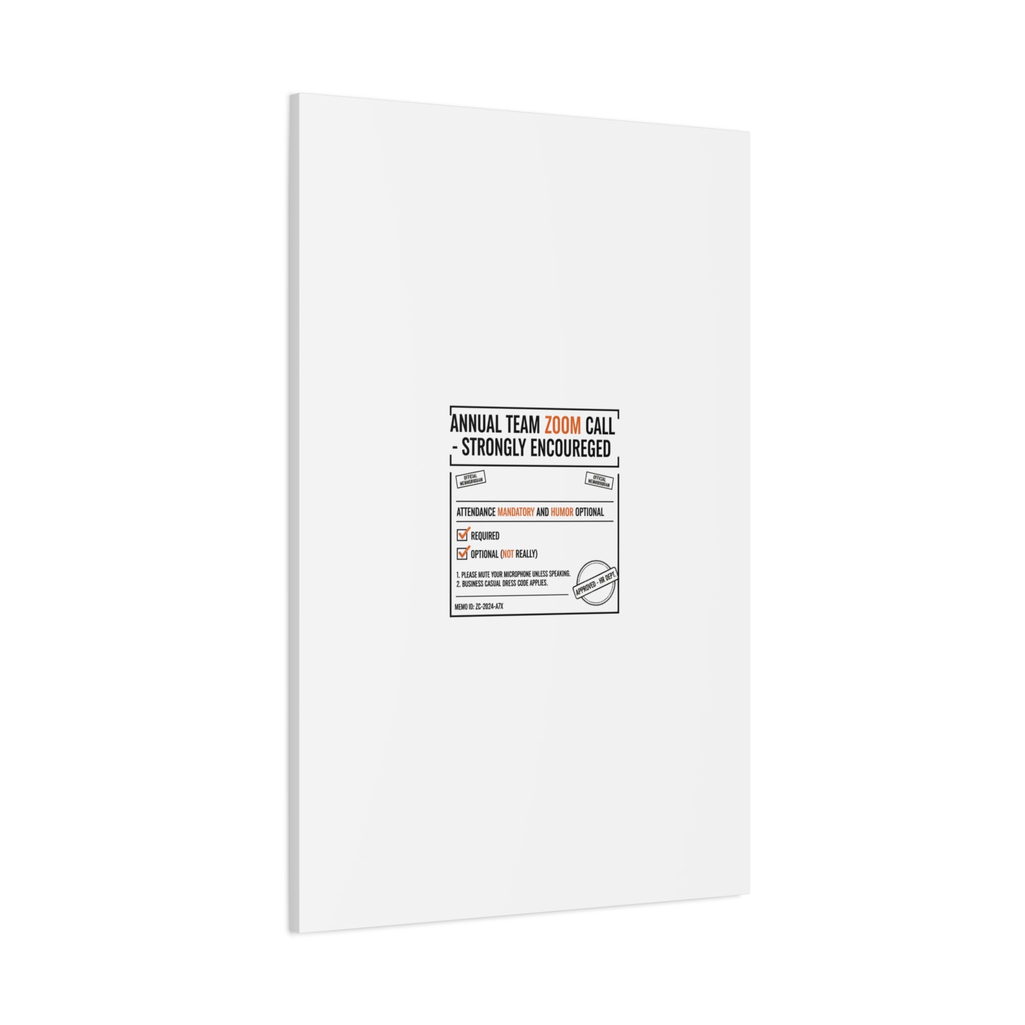 Office Sign Parody Canvas, Workplace Humor Notice Typography | Desk Wall Art