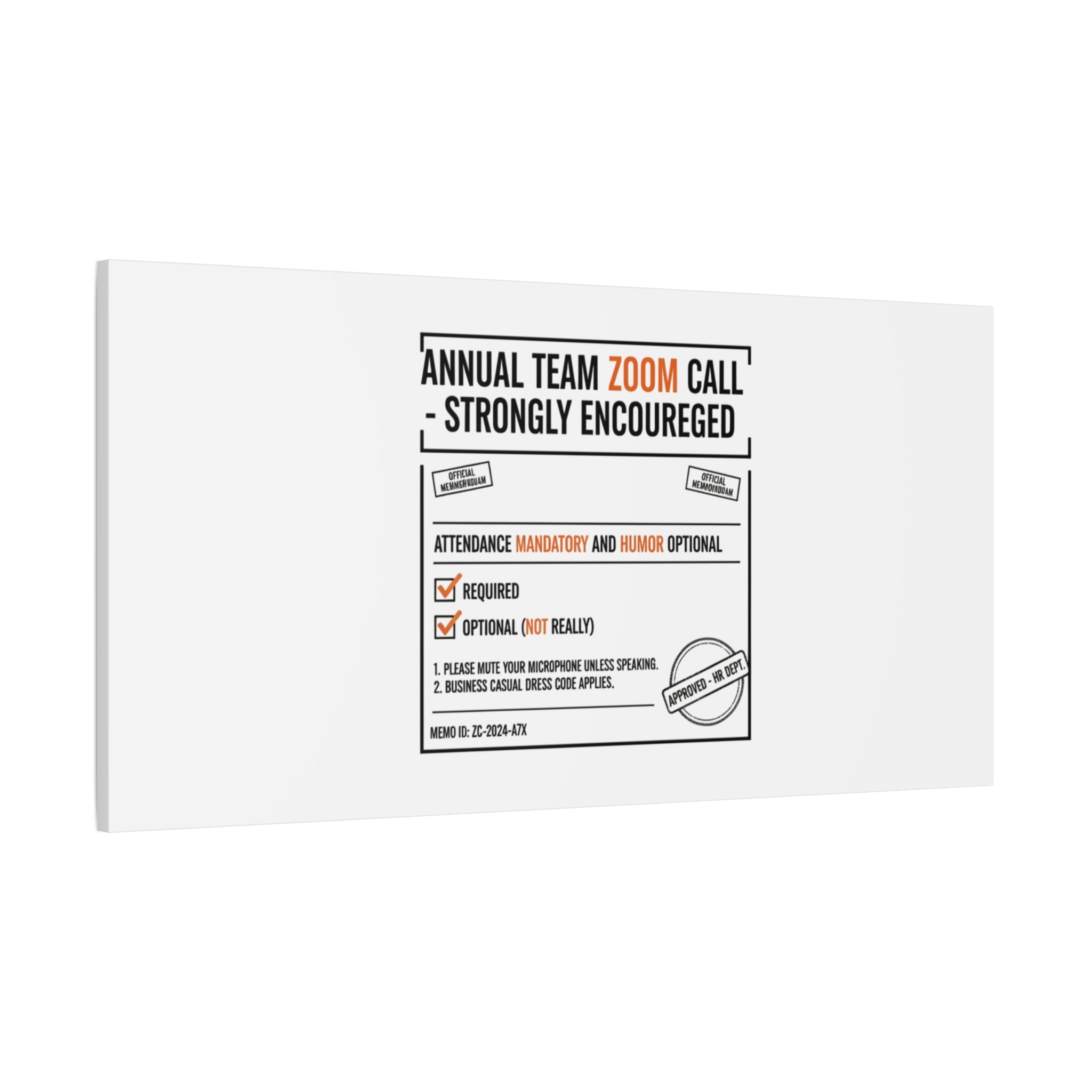 Office Sign Parody Canvas, Workplace Humor Notice Typography | Desk Wall Art