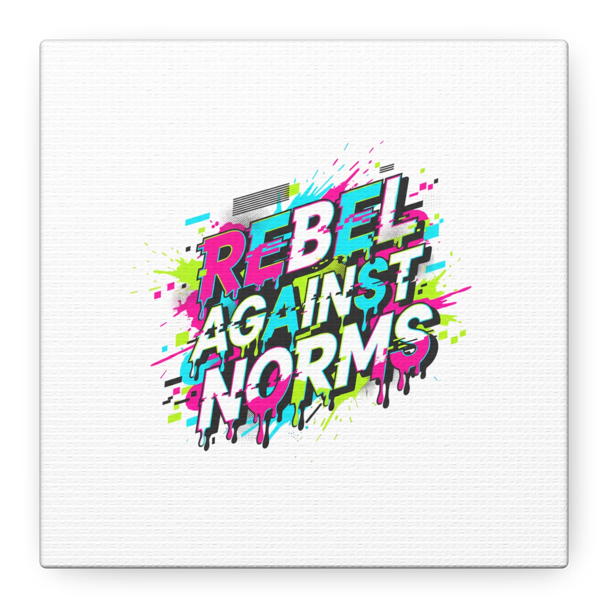 Rebel Against Norms Canvas | anti-aesthetic, glitch font art