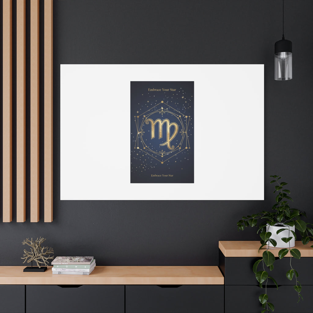 Virgo Zodiac Canvas, Astrology Art Print | Celestial Constellation Wall Decor