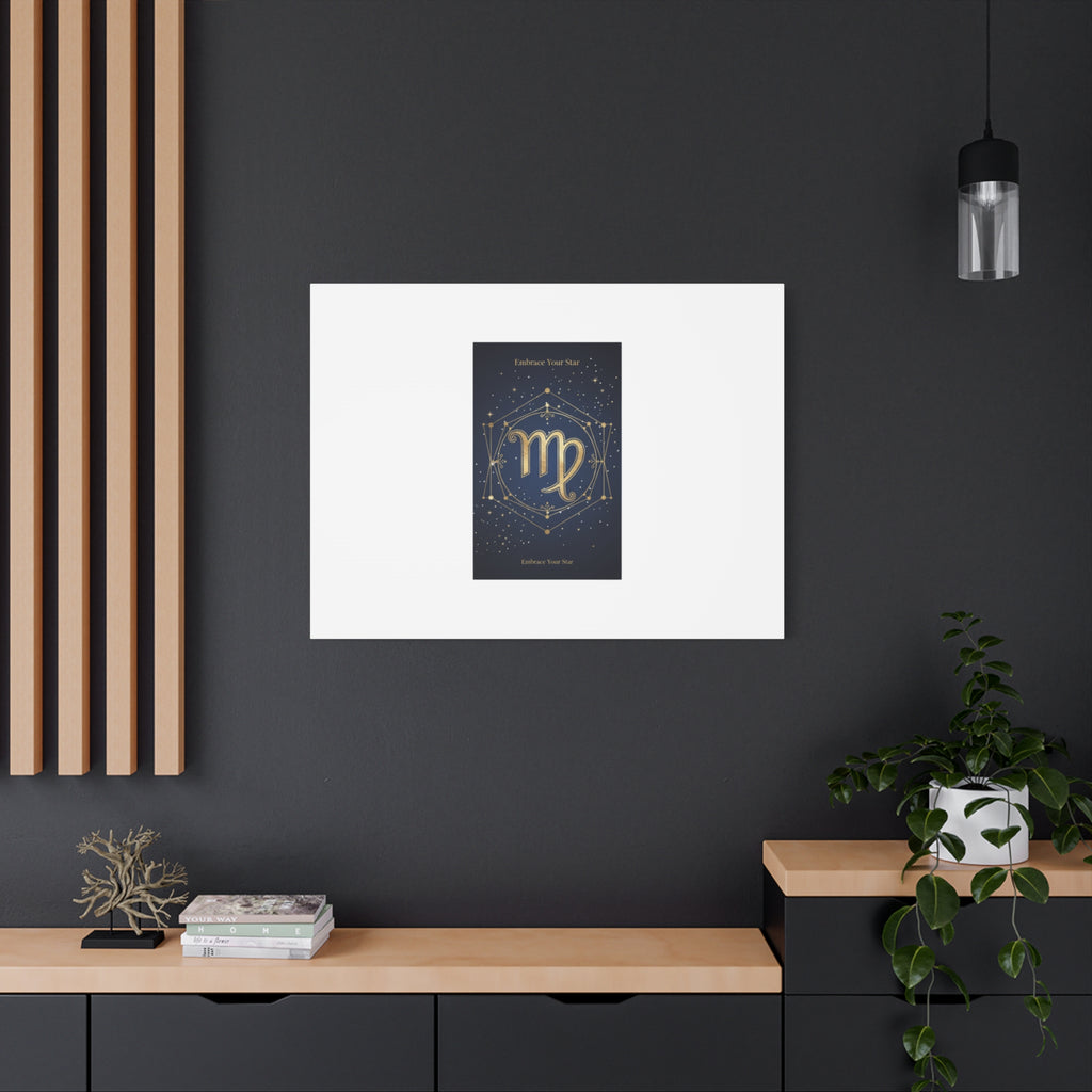 Virgo Zodiac Canvas, Astrology Art Print | Celestial Constellation Wall Decor