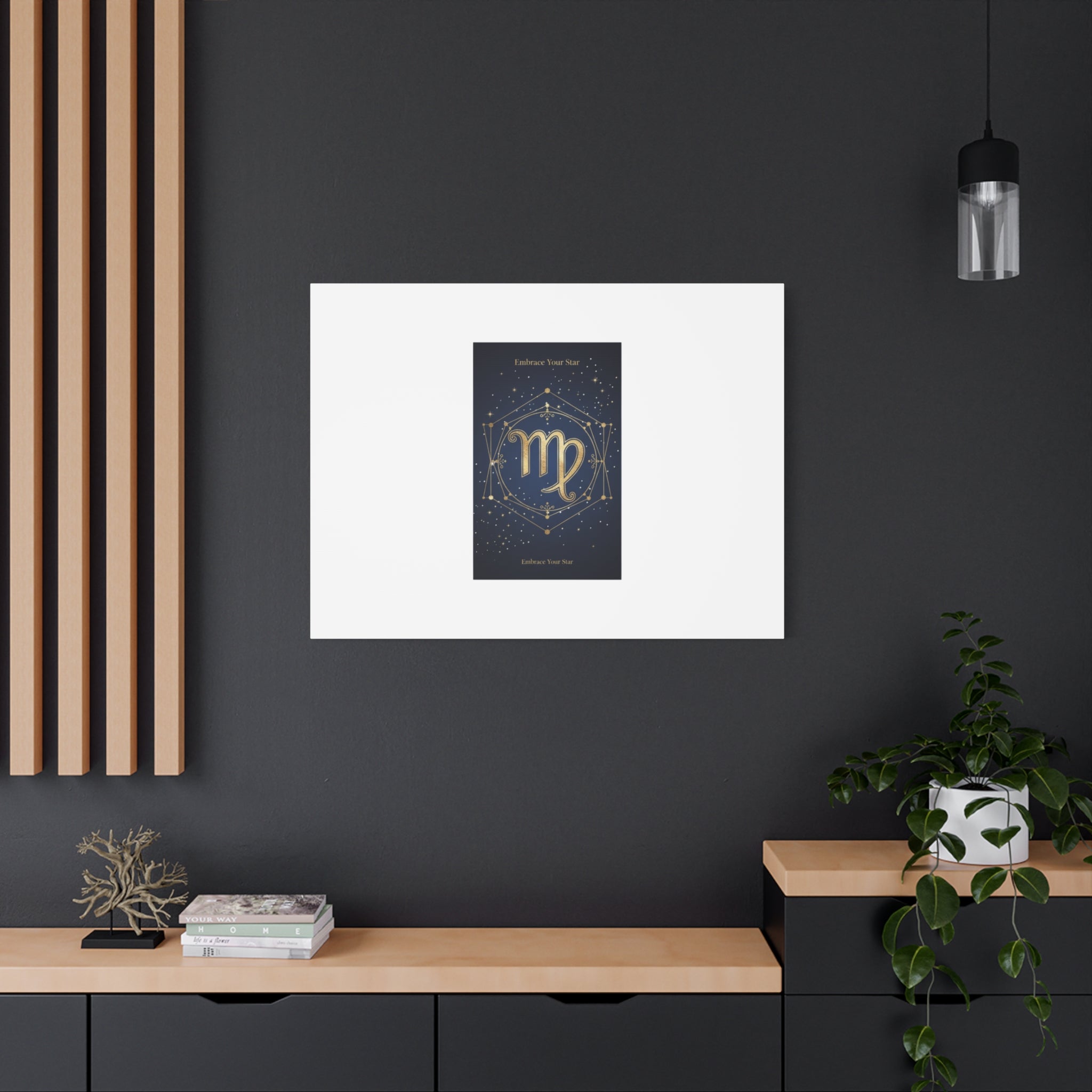 Virgo Zodiac Canvas, Astrology Art Print | Celestial Constellation Wall Decor