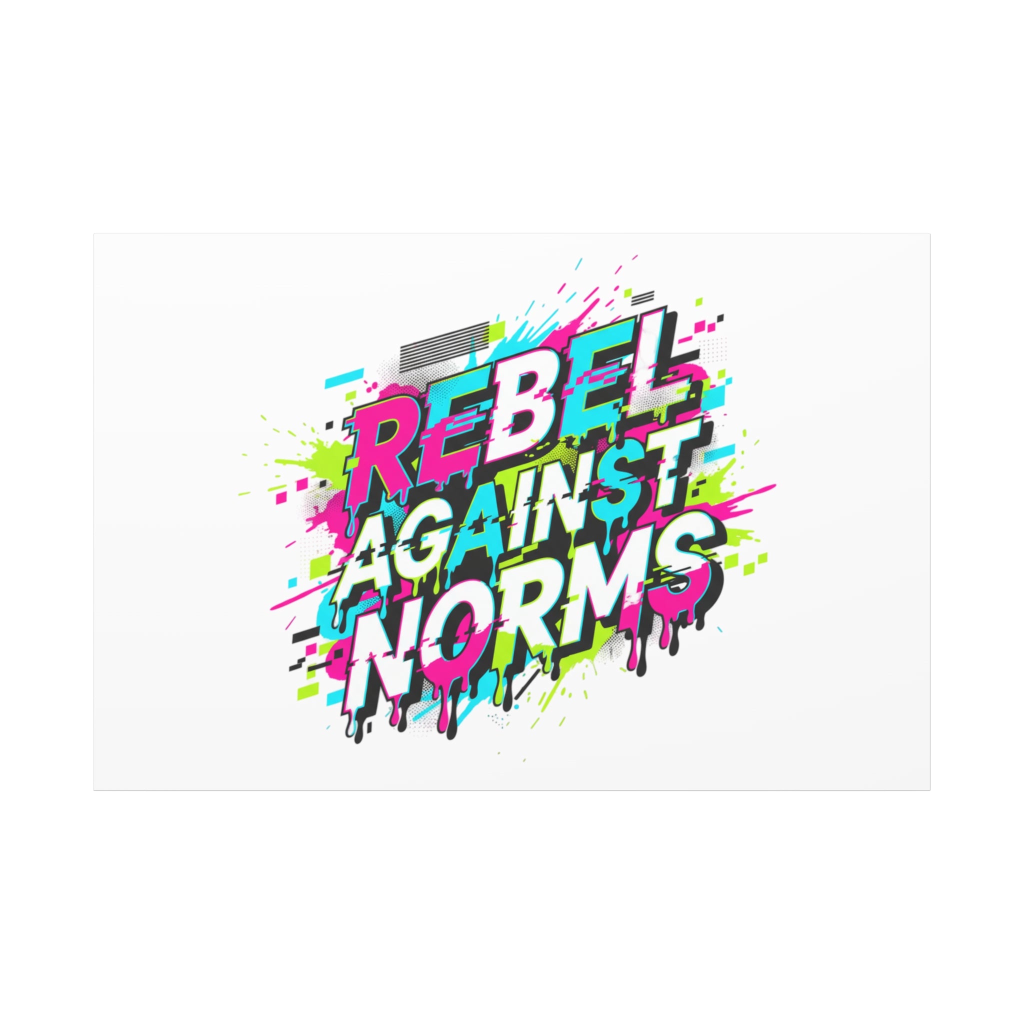 Rebel Against Norms Canvas | anti-aesthetic, glitch font art