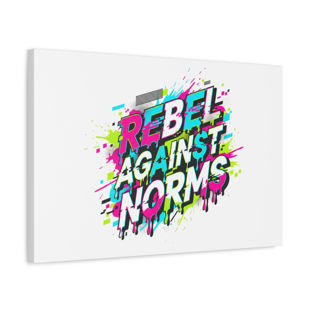 Rebel Against Norms Canvas | anti-aesthetic, glitch font art