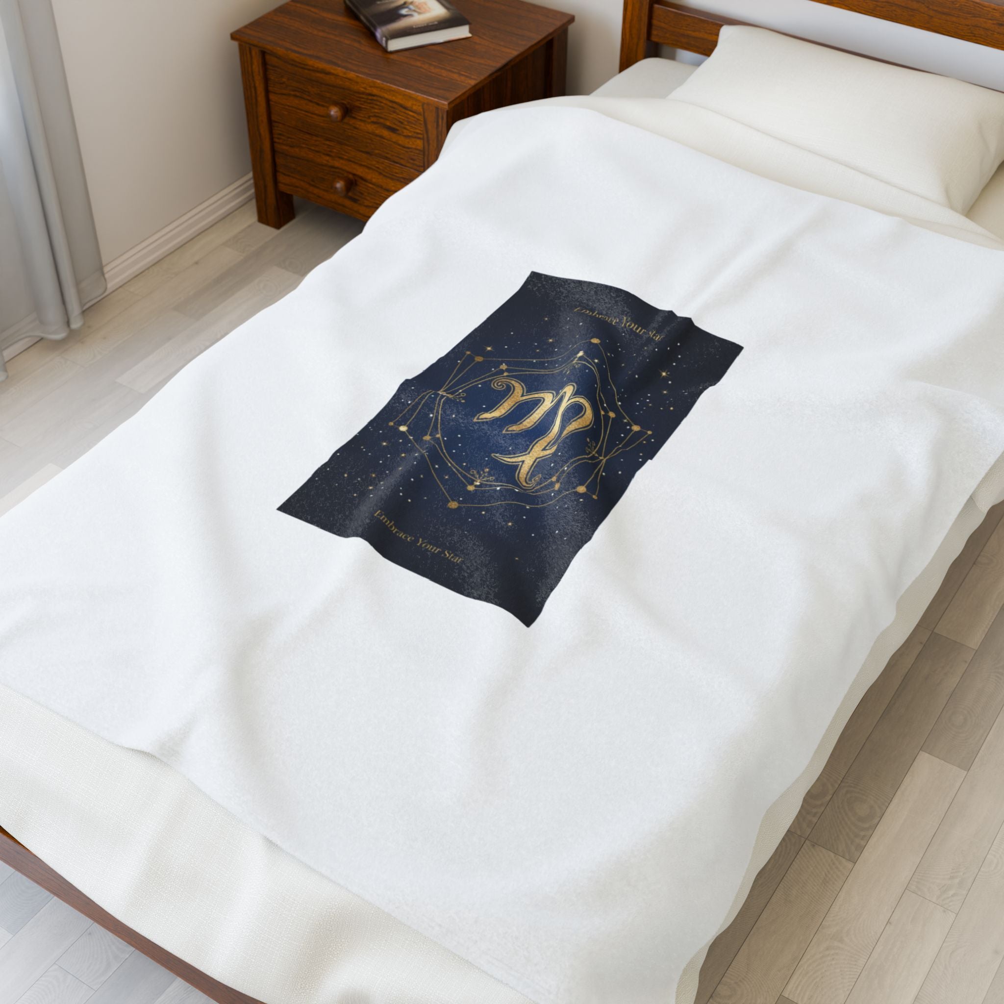 Virgo Zodiac Velvet Blanket | celestial decor, moon phase astrology