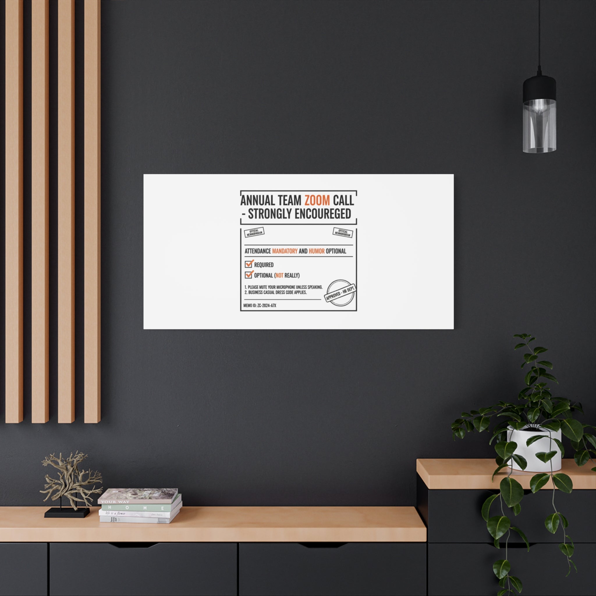 Office Sign Parody Canvas, Workplace Humor Notice Typography | Desk Wall Art