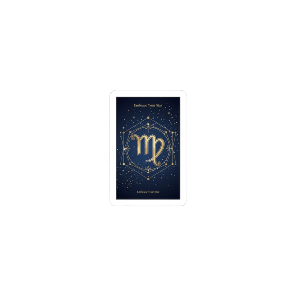 Virgo Constellation Sticker | Celestial Zodiac, Gold Moon Phase Design