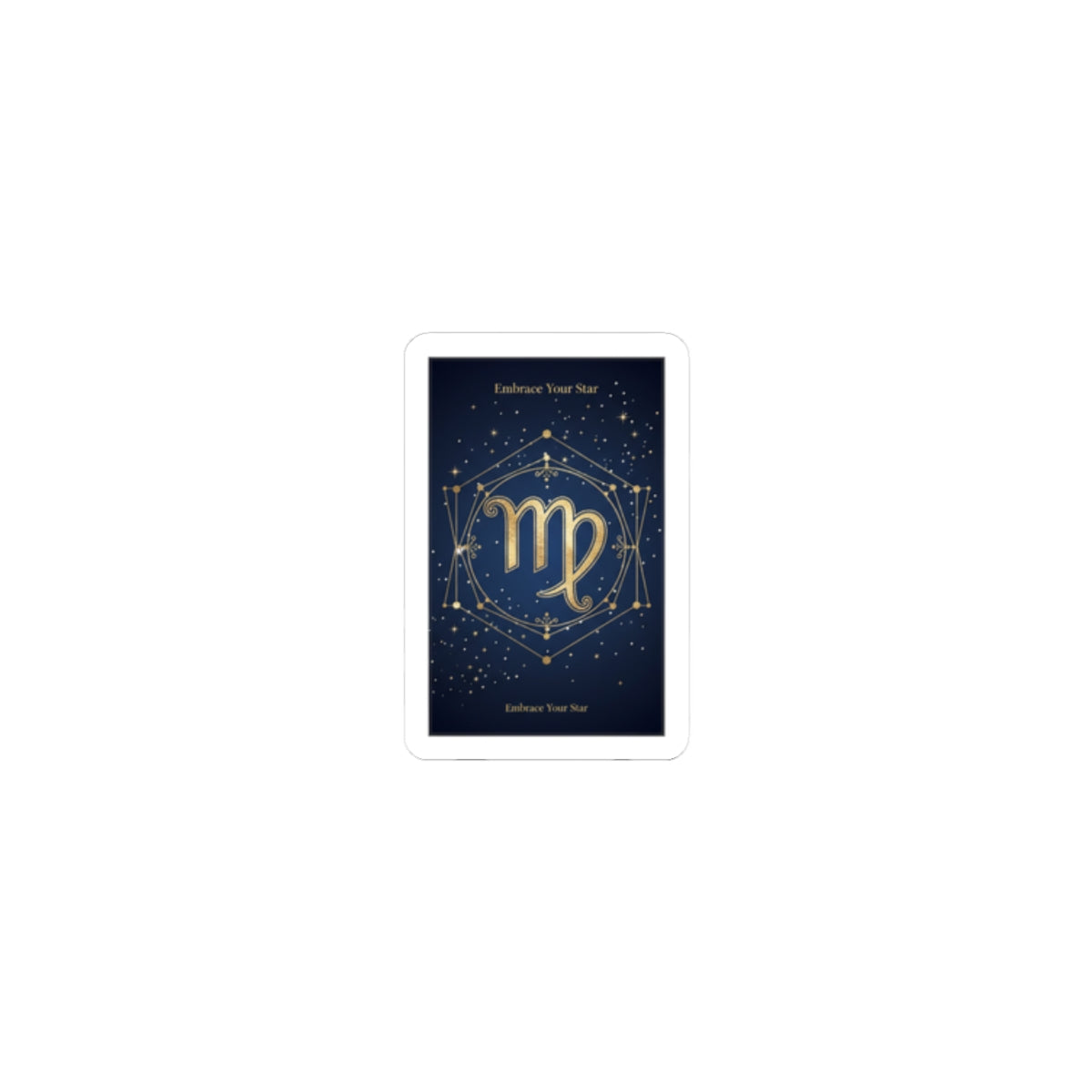 Virgo Constellation Sticker | Celestial Zodiac, Gold Moon Phase Design