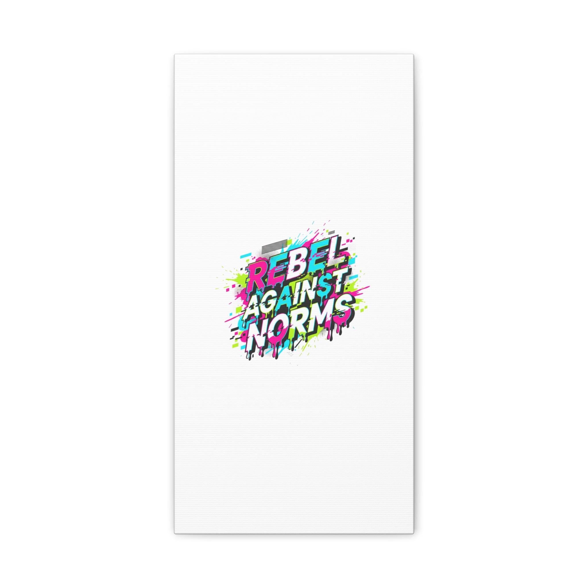 Rebel Against Norms Canvas | anti-aesthetic, glitch font art