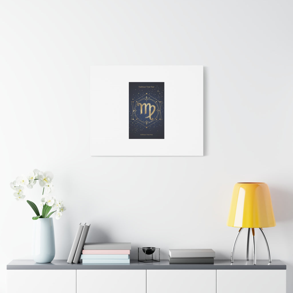 Virgo Zodiac Canvas, Astrology Art Print | Celestial Constellation Wall Decor