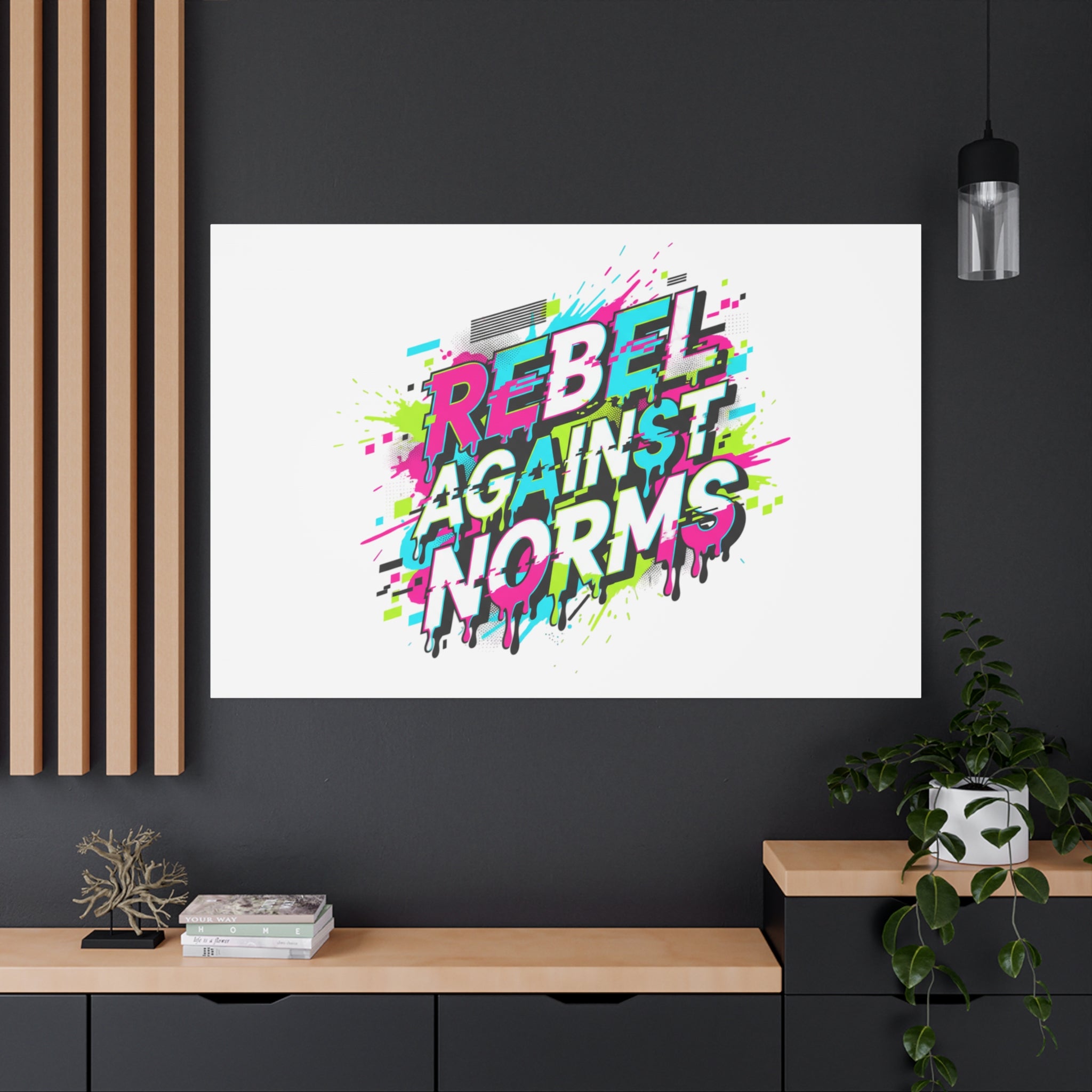 Rebel Against Norms Canvas | anti-aesthetic, glitch font art