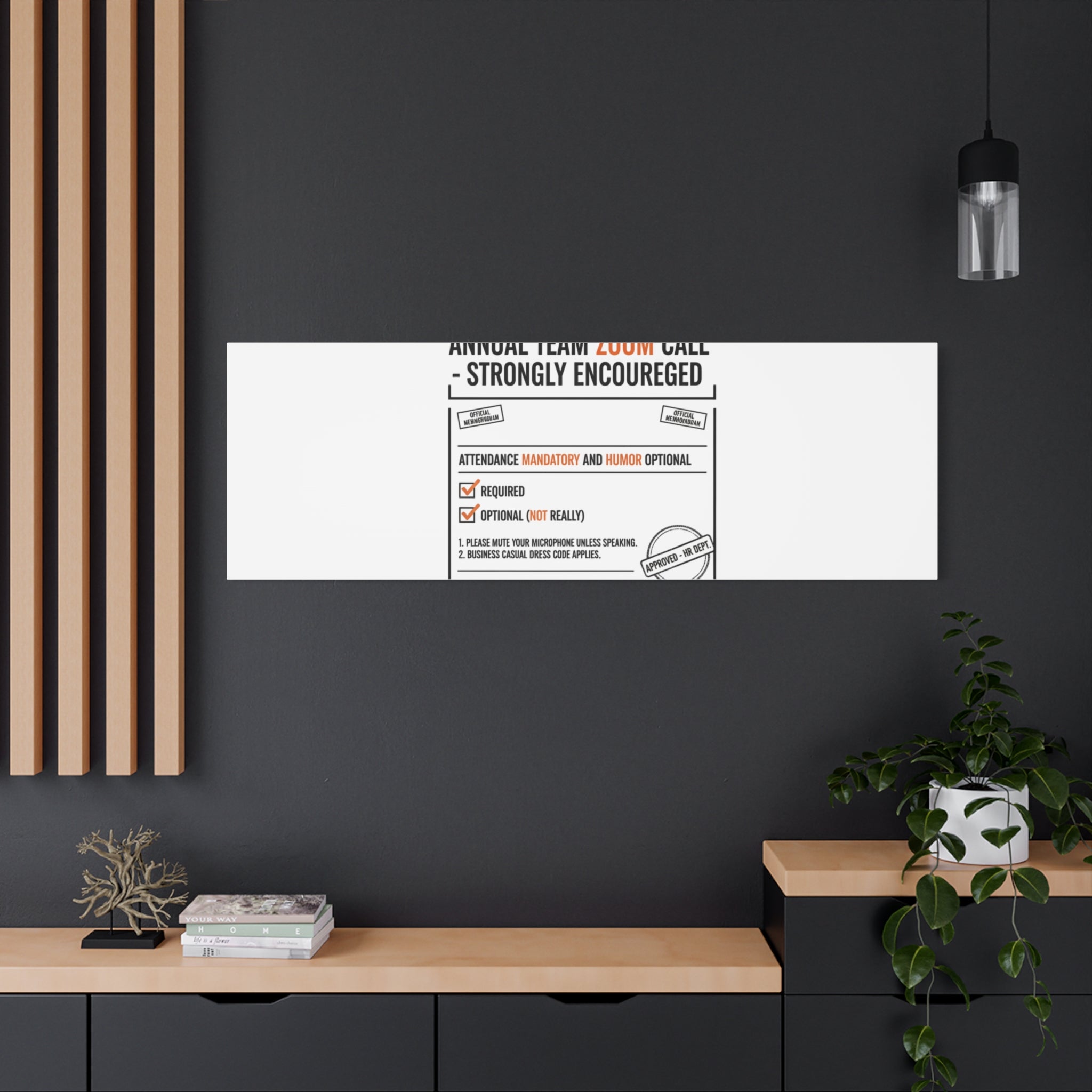 Office Sign Parody Canvas, Workplace Humor Notice Typography | Desk Wall Art