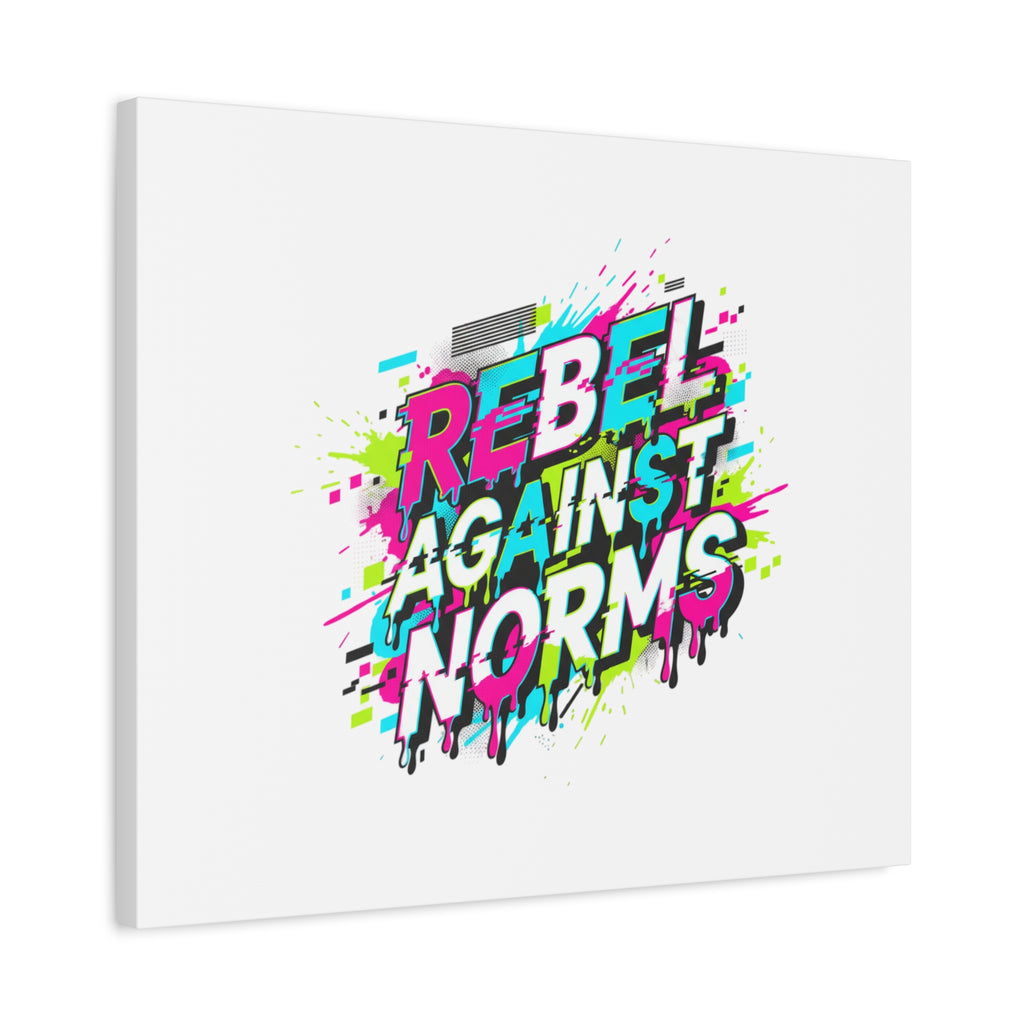 Rebel Against Norms Canvas | anti-aesthetic, glitch font art