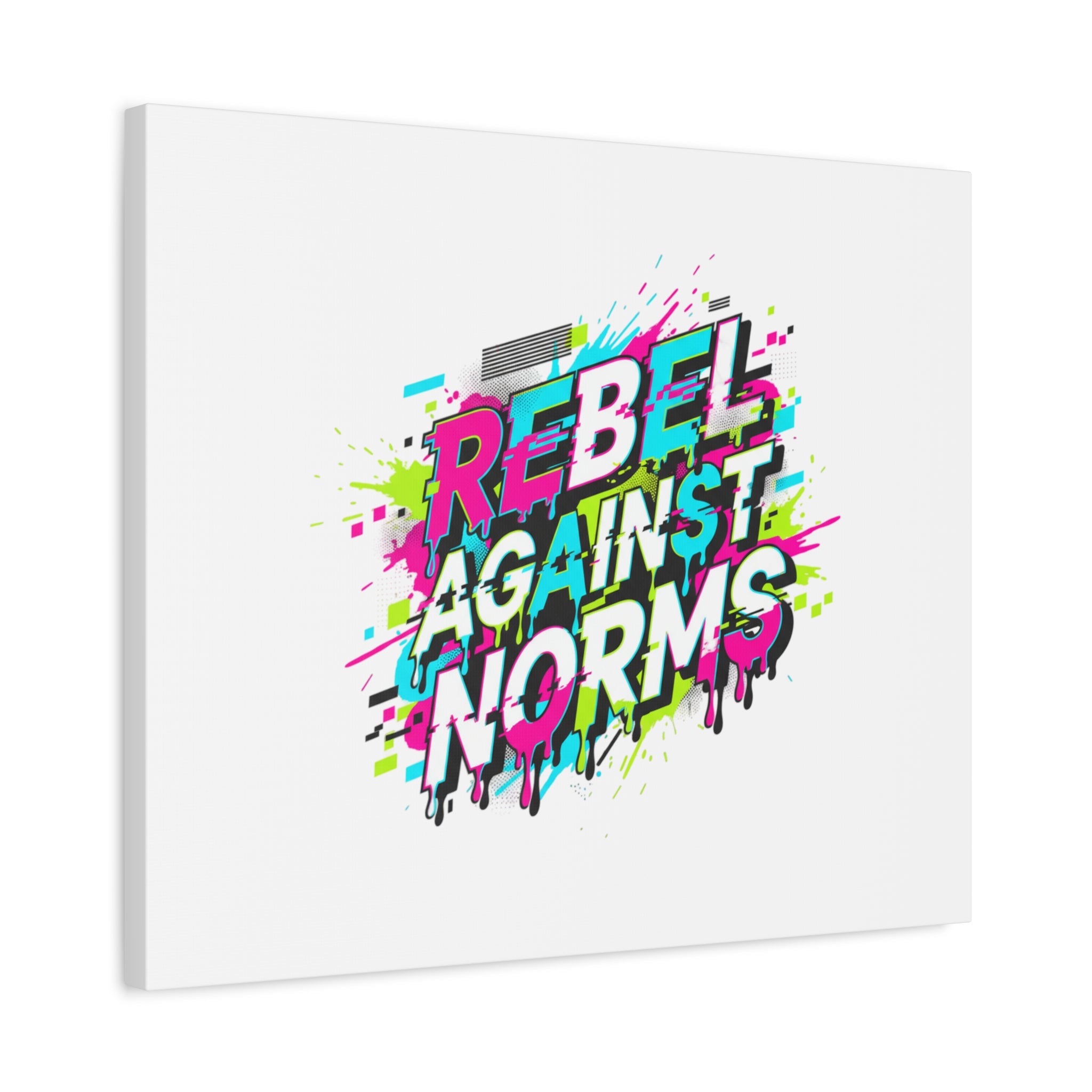 Rebel Against Norms Canvas | anti-aesthetic, glitch font art