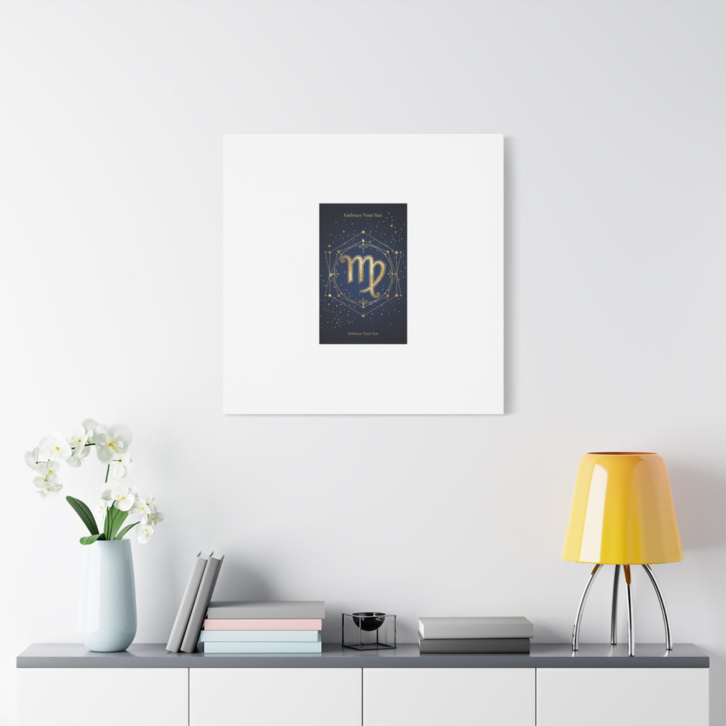 Virgo Zodiac Canvas, Astrology Art Print | Celestial Constellation Wall Decor
