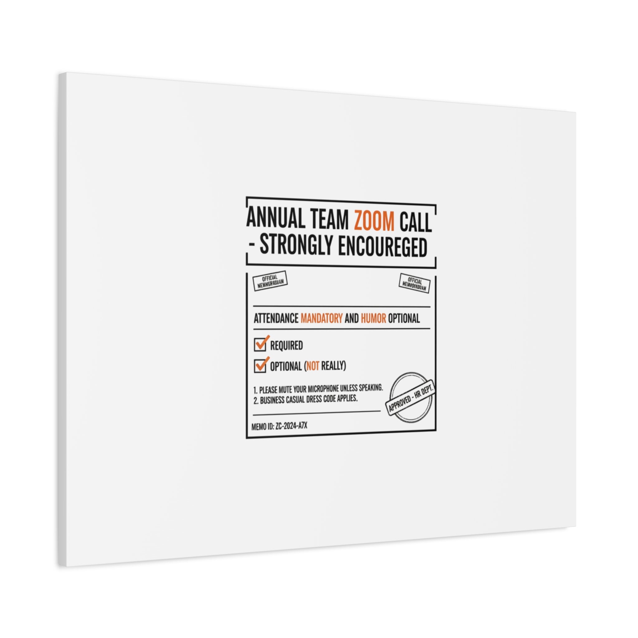 Office Sign Parody Canvas, Workplace Humor Notice Typography | Desk Wall Art