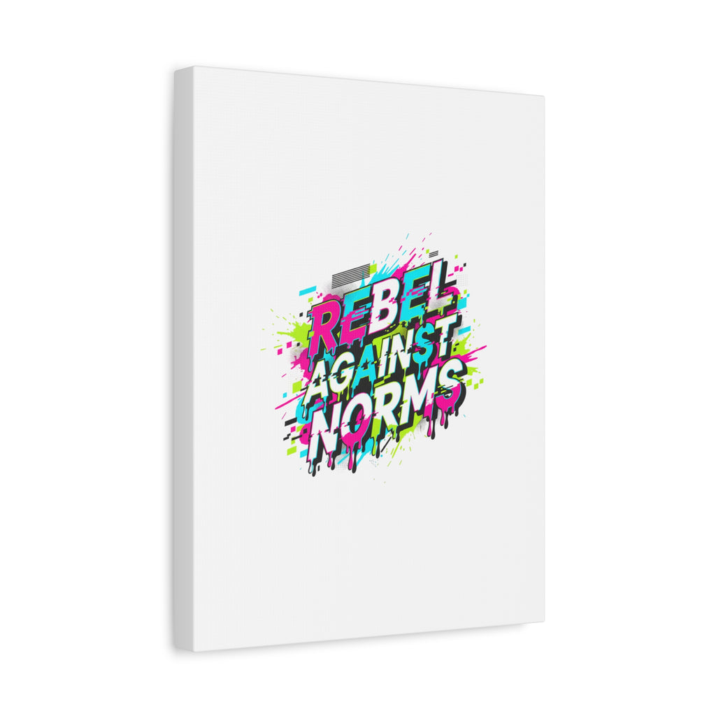 Rebel Against Norms Canvas | anti-aesthetic, glitch font art