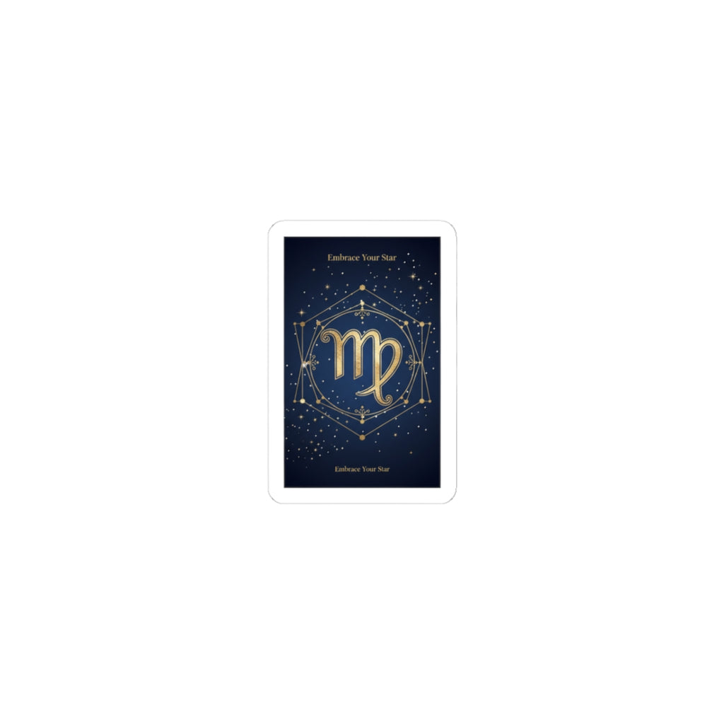 Virgo Constellation Sticker | Celestial Zodiac, Gold Moon Phase Design