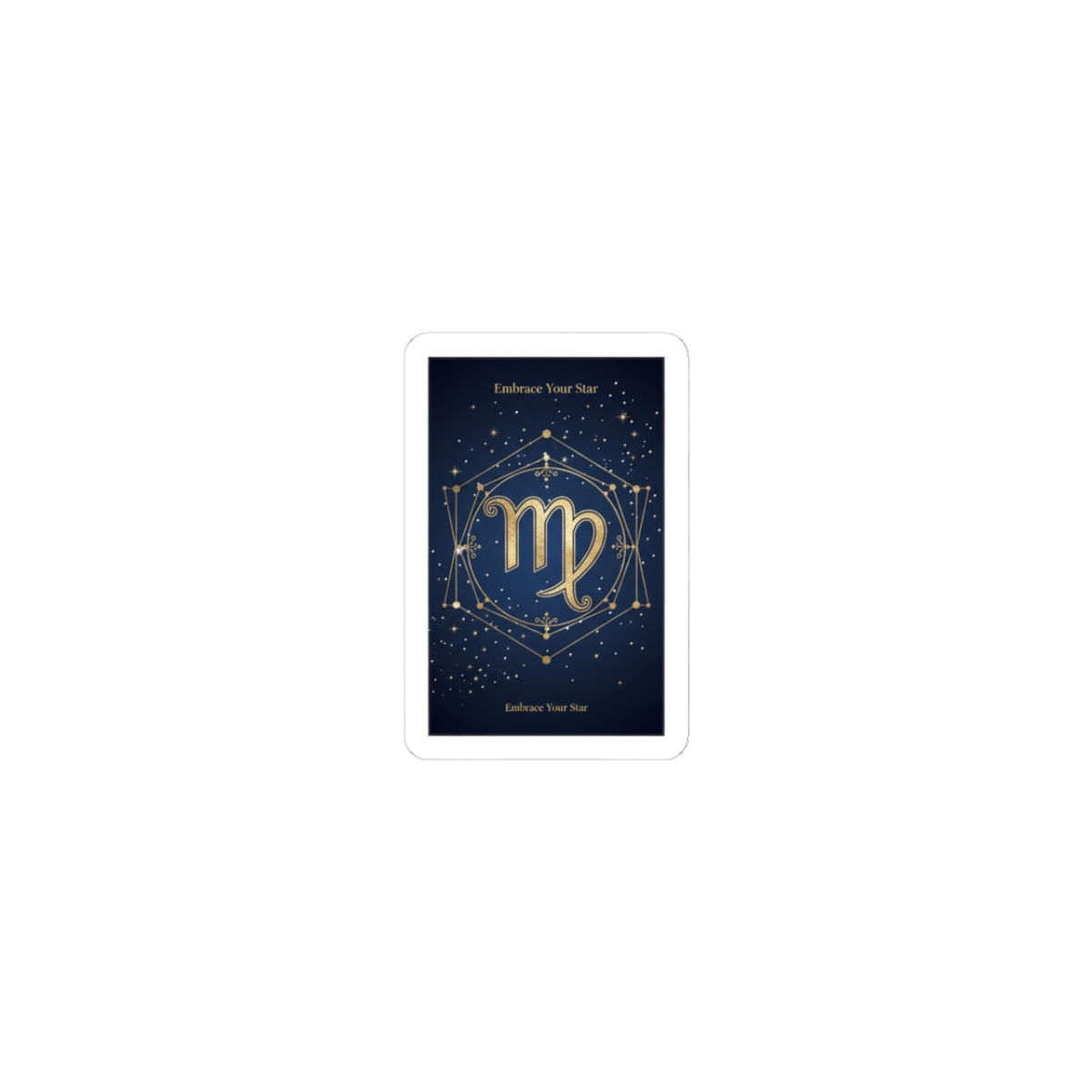 Virgo Constellation Sticker | Celestial Zodiac, Gold Moon Phase Design