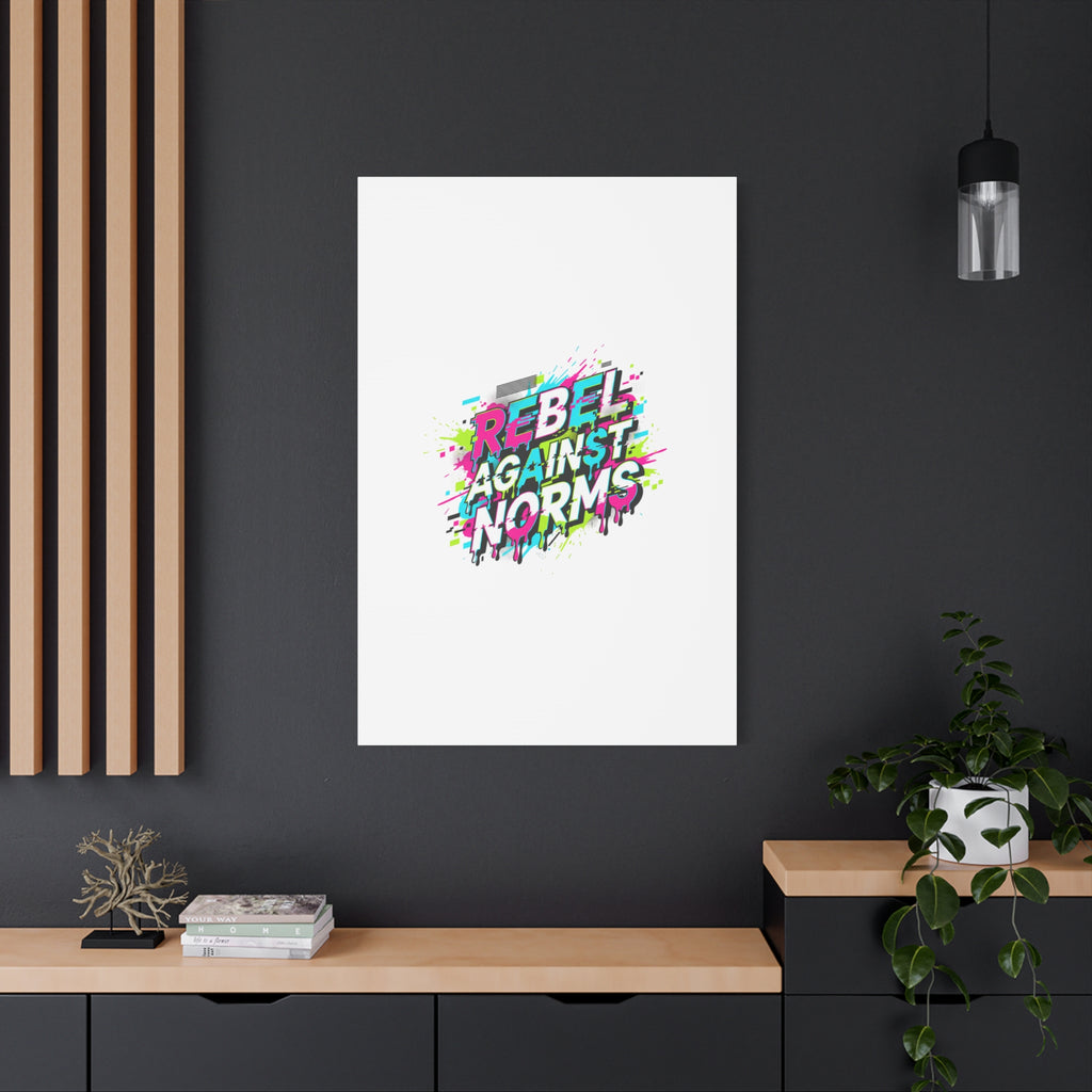 Rebel Against Norms Canvas | anti-aesthetic, glitch font art