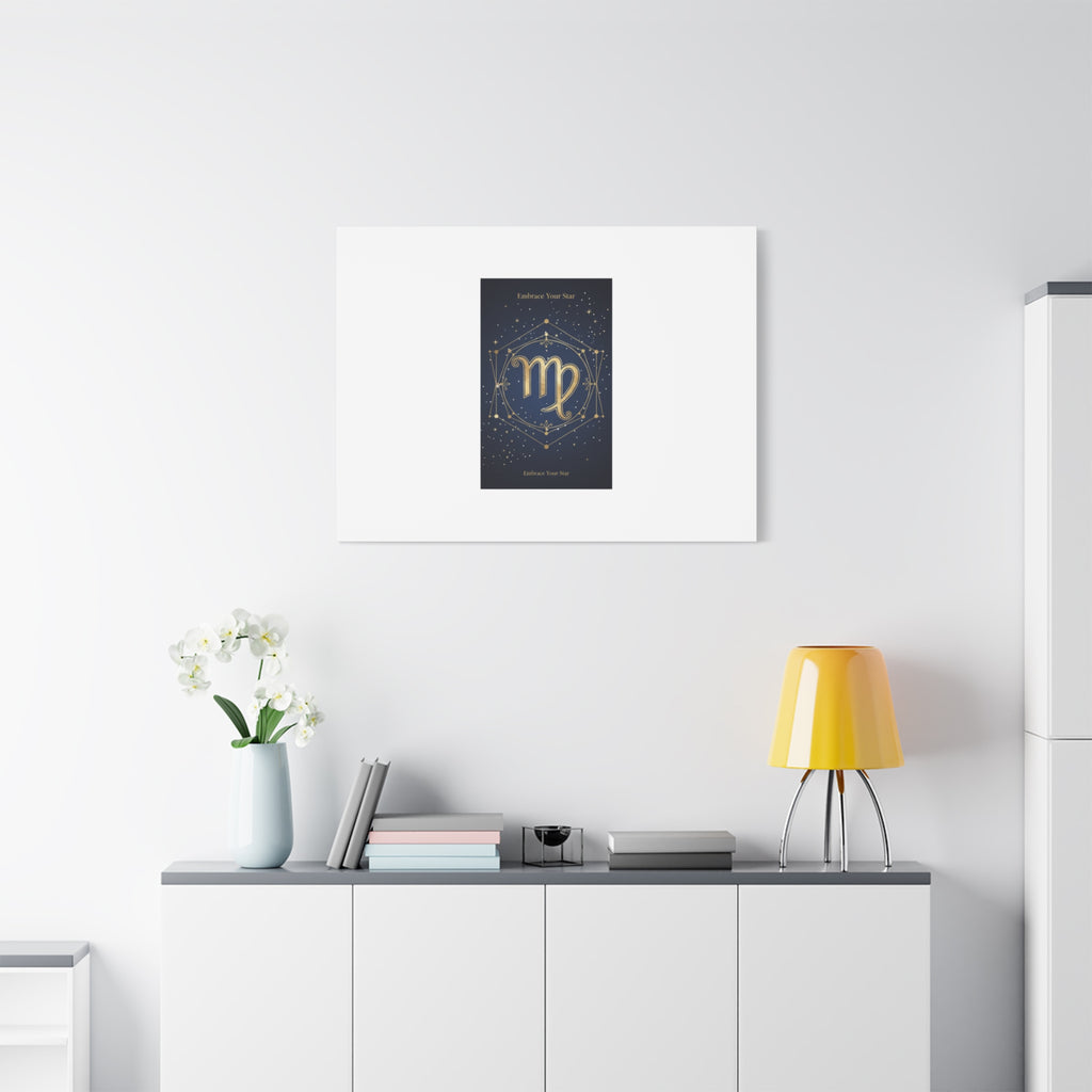 Virgo Zodiac Canvas, Astrology Art Print | Celestial Constellation Wall Decor