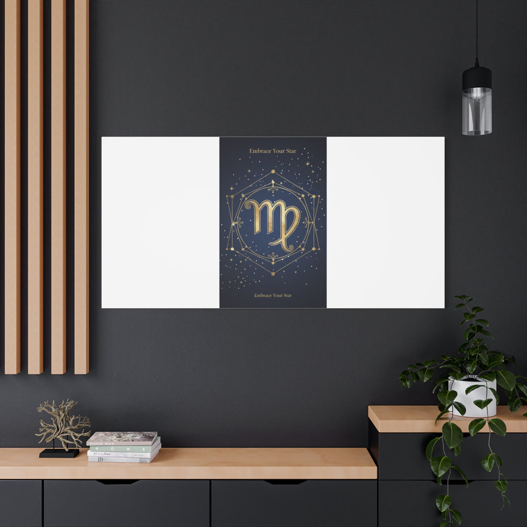Virgo Zodiac Canvas, Astrology Art Print | Celestial Constellation Wall Decor